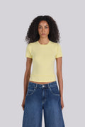 SHORT SLEEVE ROUND NECK T-SHIRT YELLOW