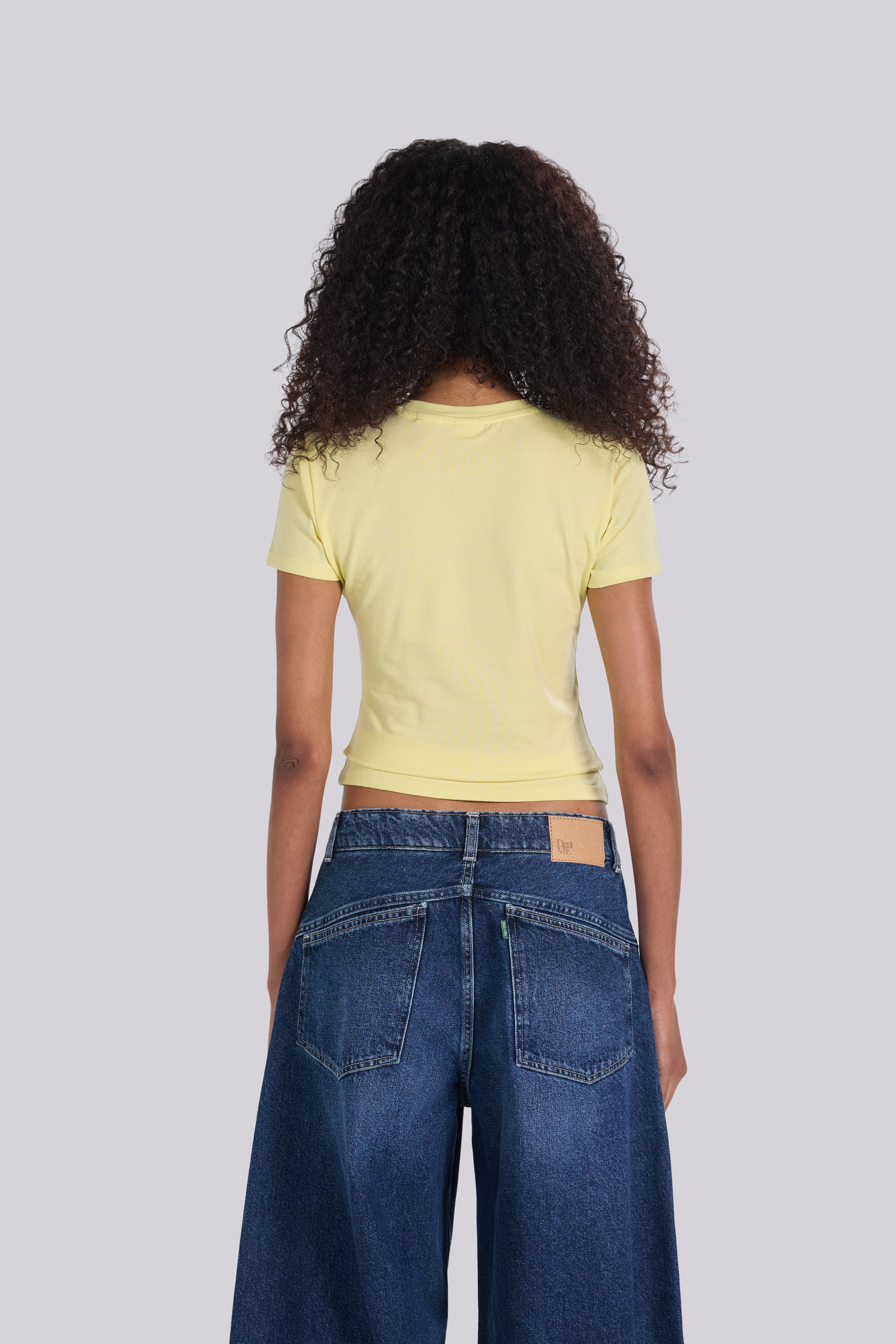 SHORT SLEEVE ROUND NECK T-SHIRT YELLOW