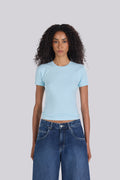 SHORT SLEEVE ROUND NECK T-SHIRT BABY BLUE