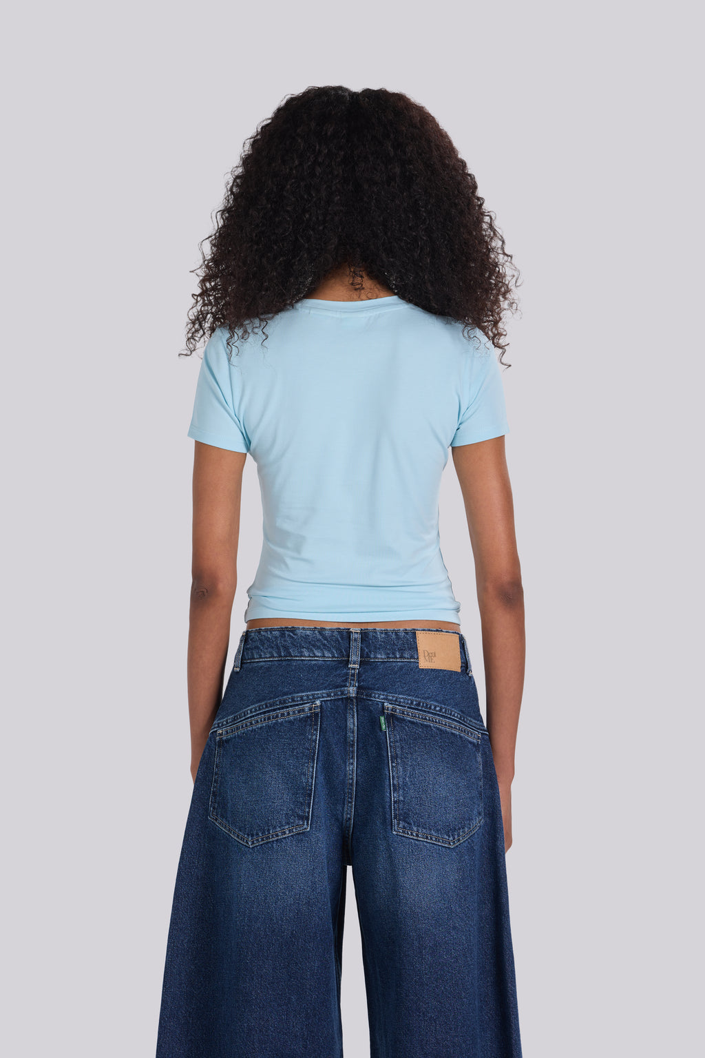 SHORT SLEEVE ROUND NECK T-SHIRT BABY BLUE