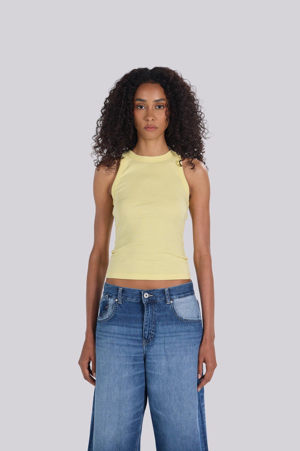 ROUND NECK TANK TOP YELLOW