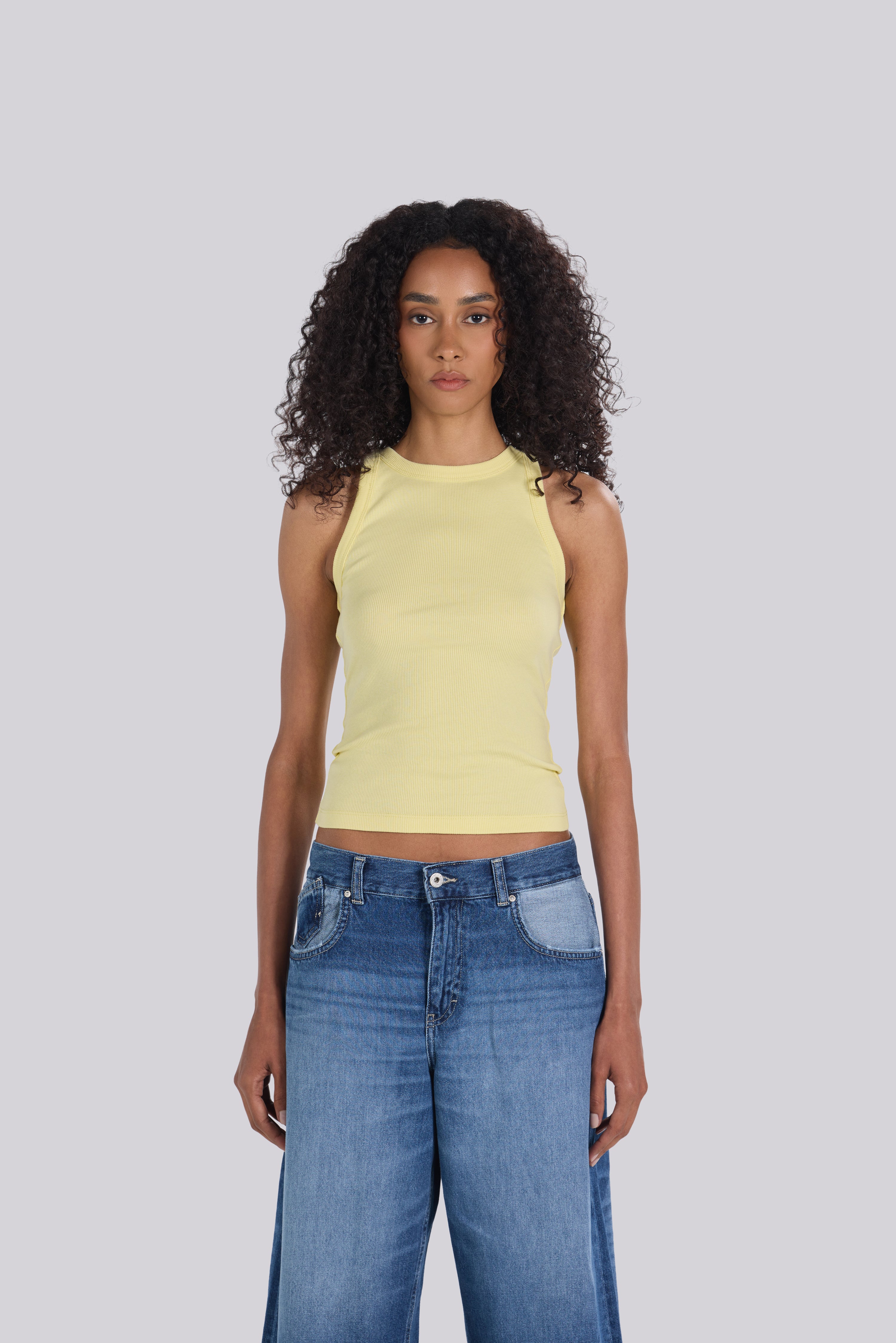 ROUND NECK TANK TOP YELLOW