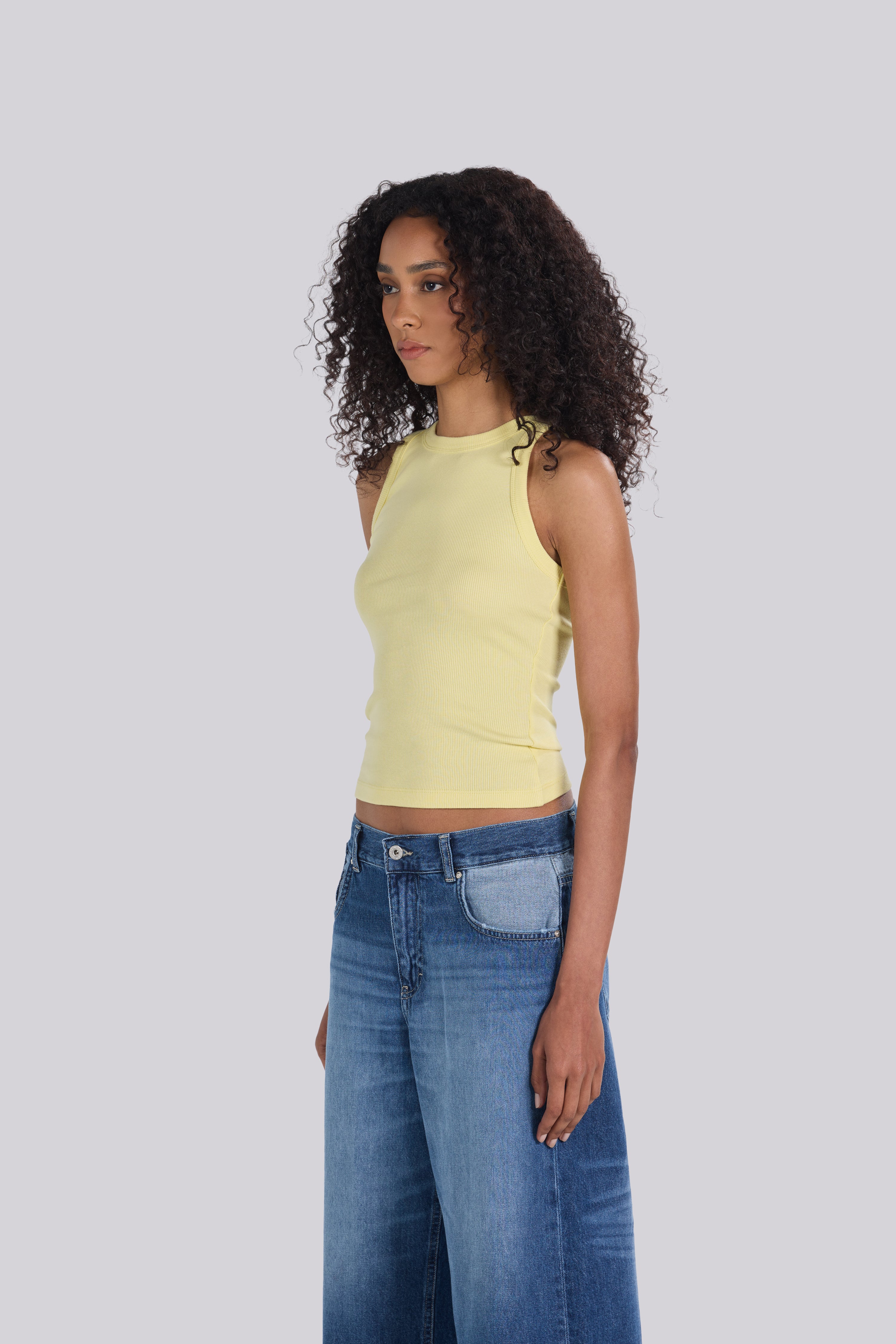 ROUND NECK TANK TOP YELLOW