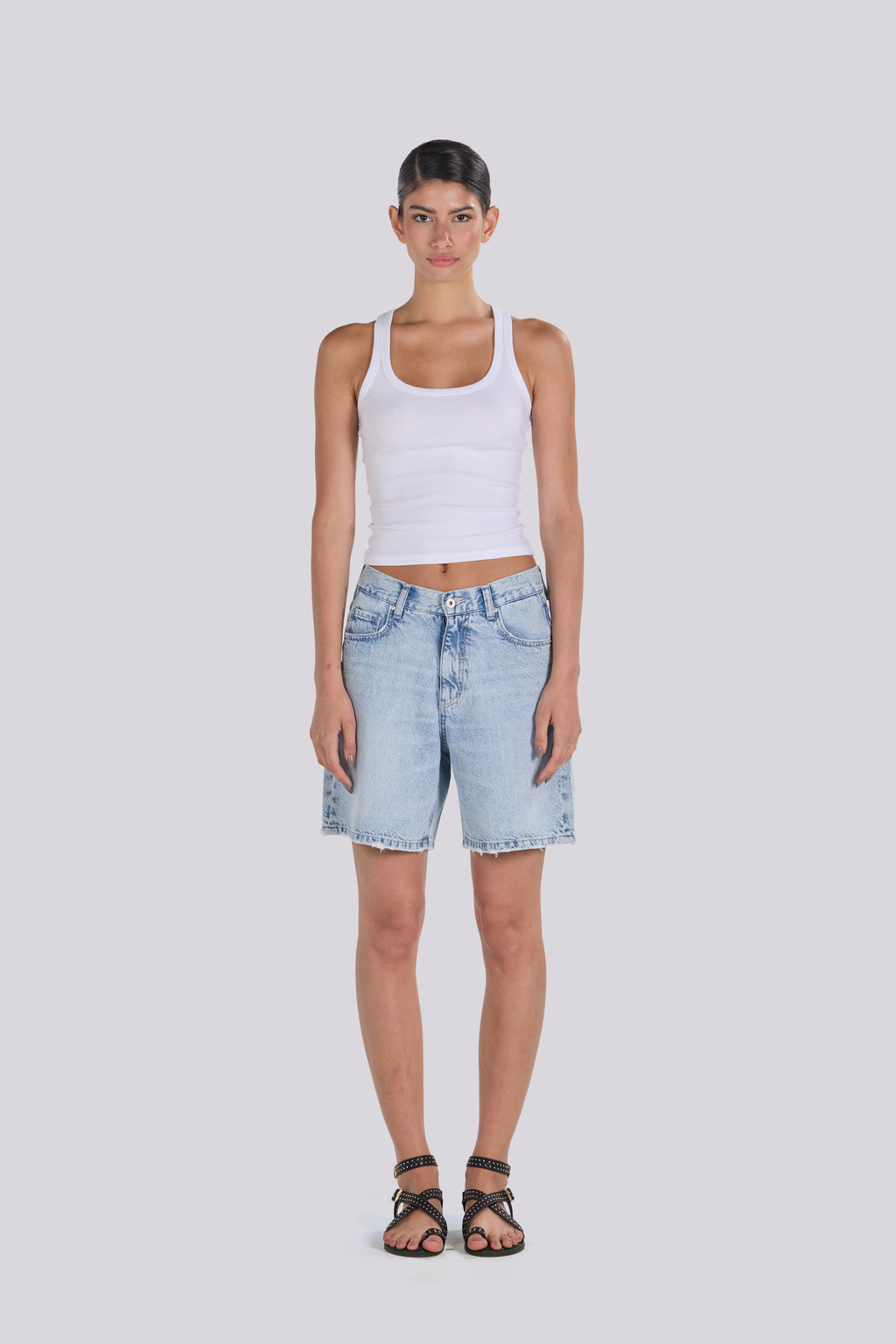 U- NECK TANK TOP WHITE