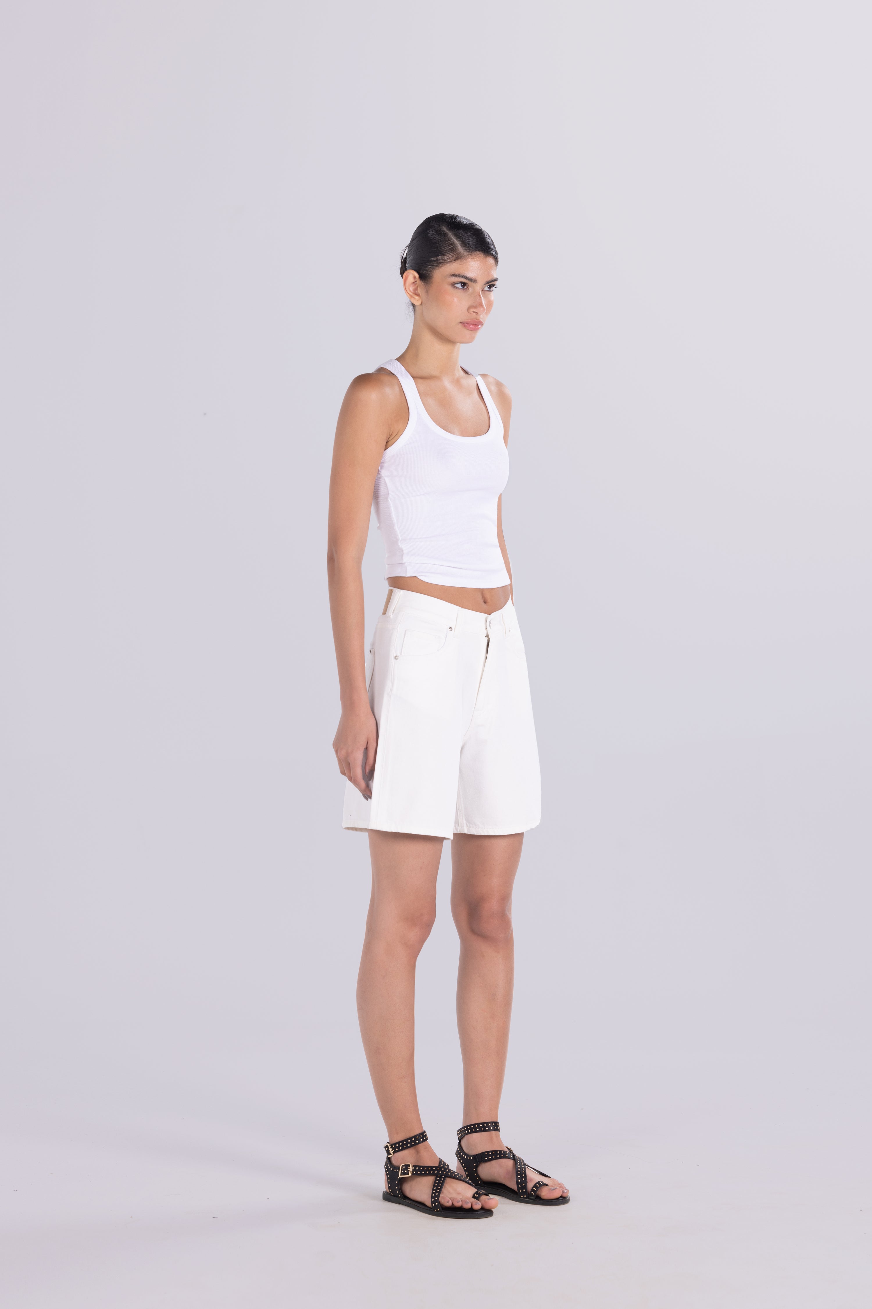 SKY DENIM SHORT WHITE