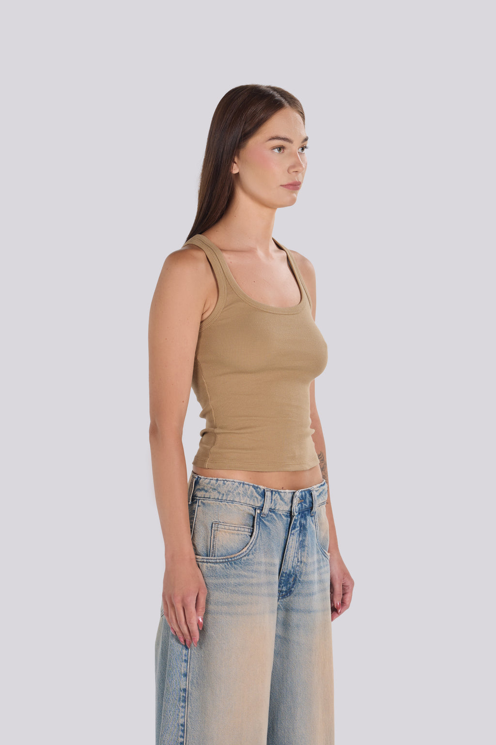 U- NECK TANK TOP CAFFE