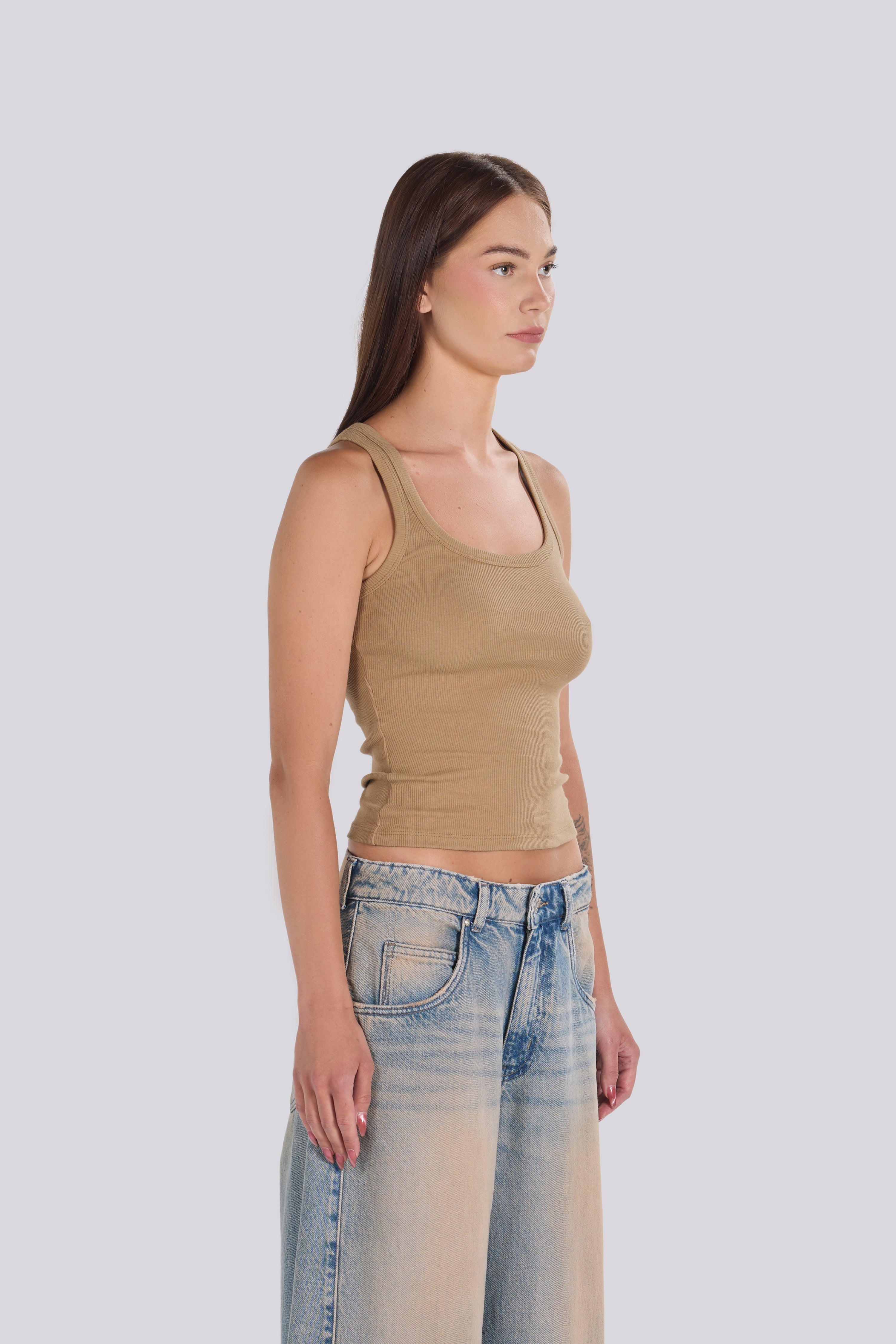 U- NECK TANK TOP CAFFE