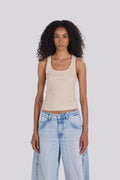 U- NECK TANK TOP BEIGE