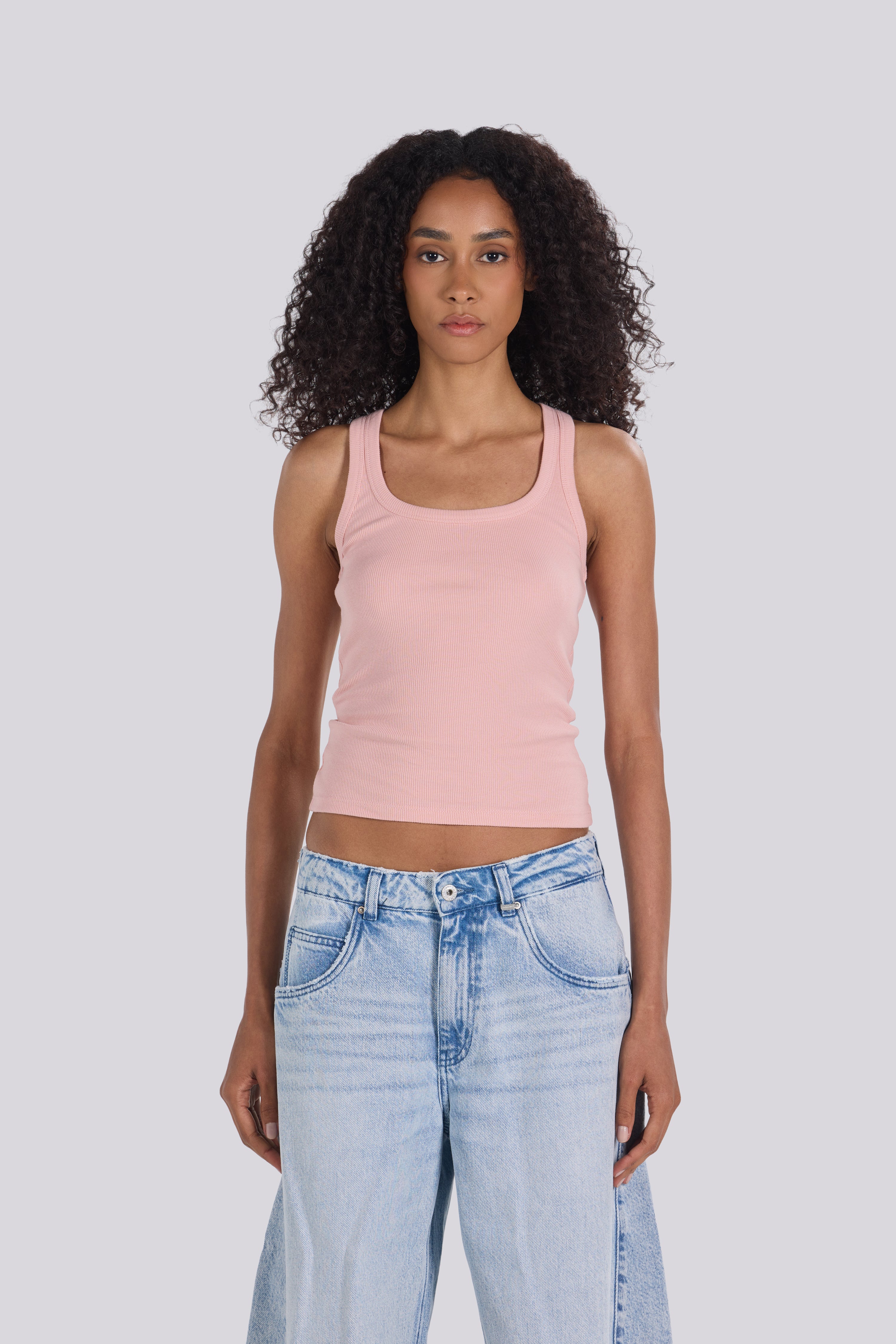 U- NECK TANK TOP CASHMERE