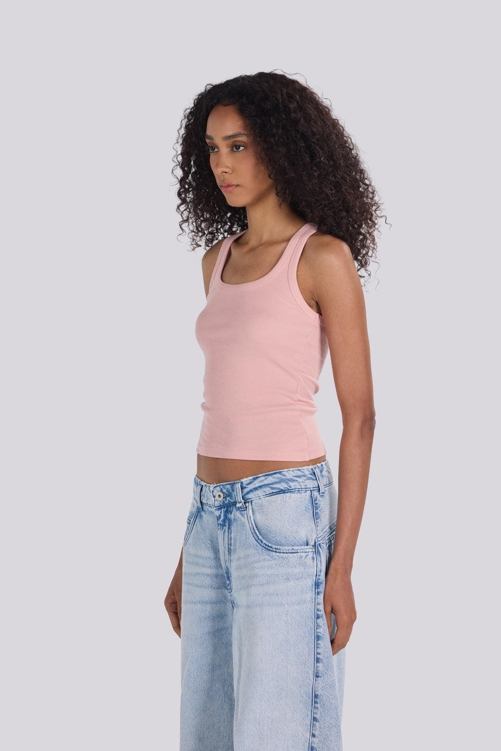 U- NECK TANK TOP CASHMERE