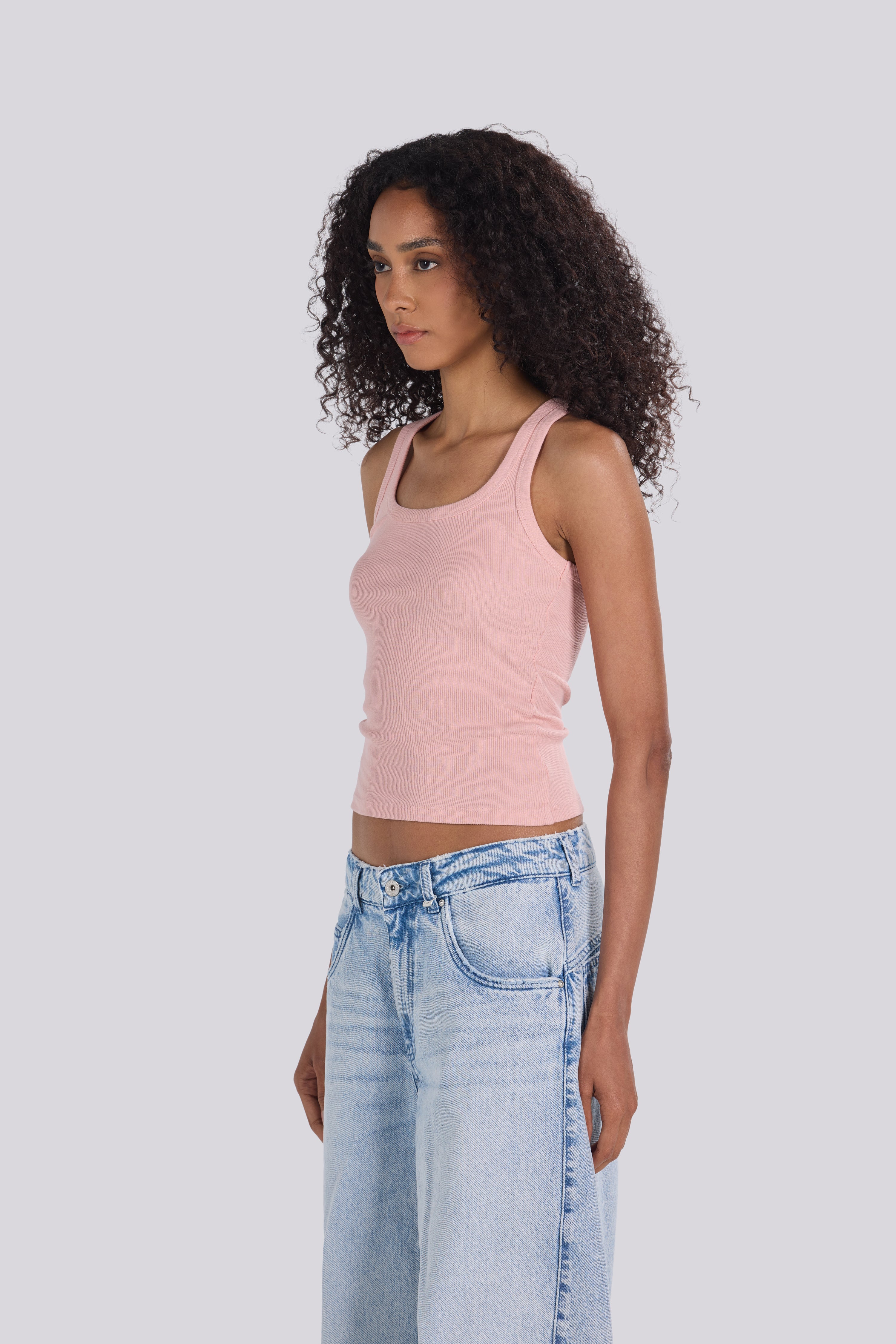 U- NECK TANK TOP CASHMERE