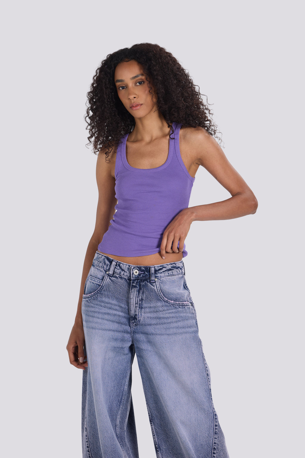 U- NECK TANK TOP PURPLE