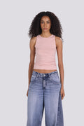 BASIC RUCHED TOP PINK
