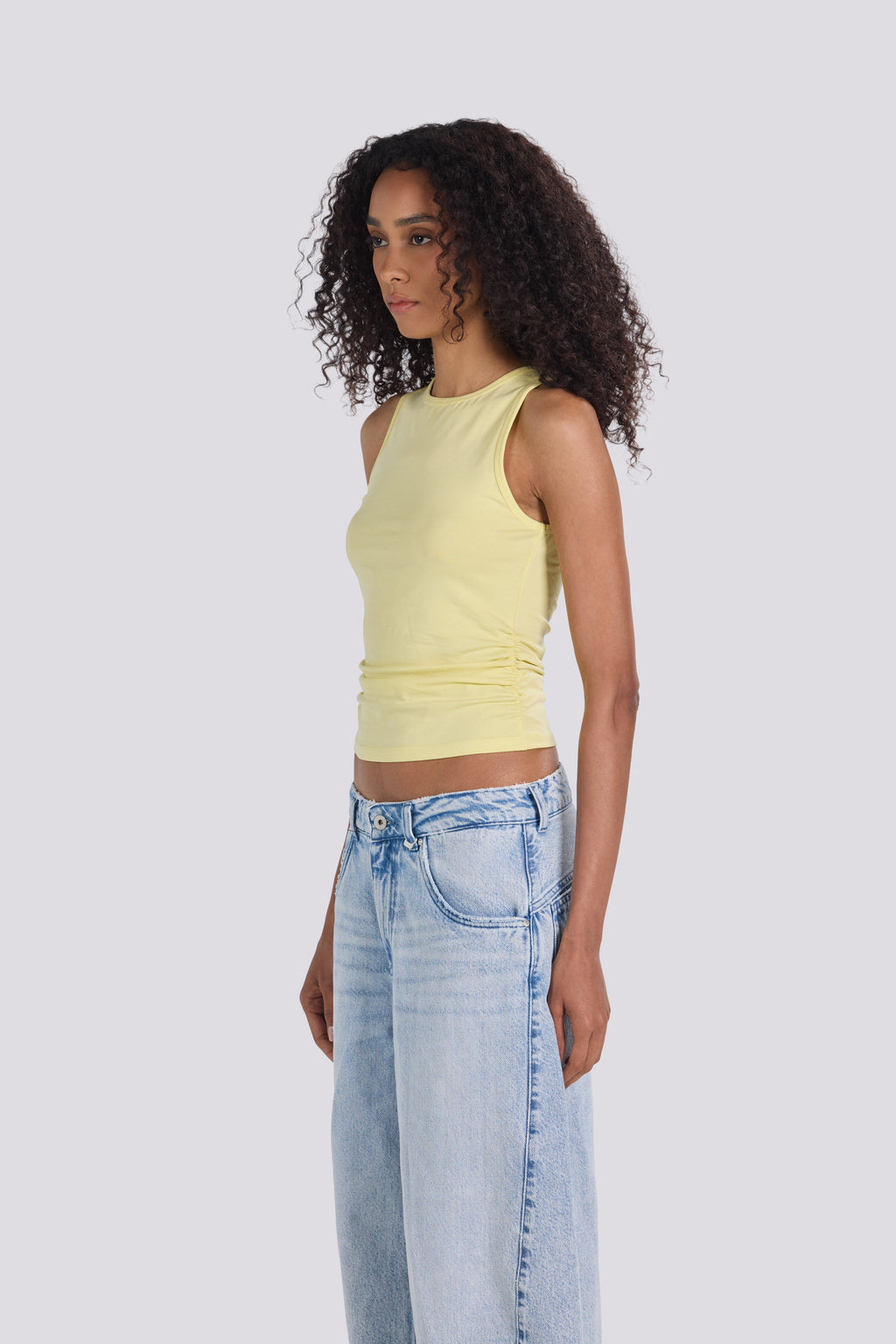 BASIC RUCHED TOP YELLOW