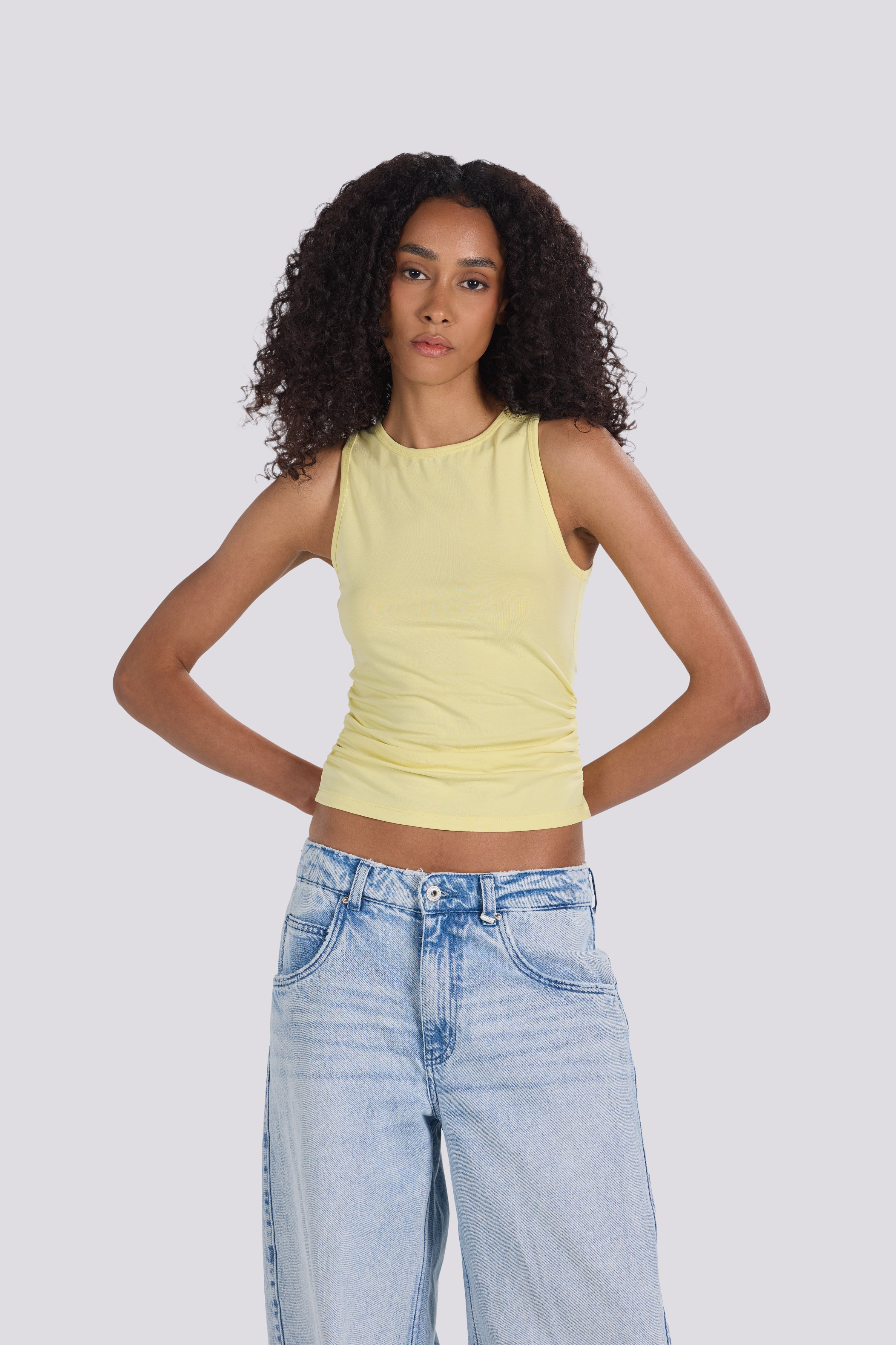 BASIC RUCHED TOP YELLOW