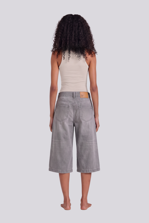 ANN DENIM JORTS GRAY