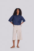 DONA OVERSIZED CROPPED DENIM SHIRT D1