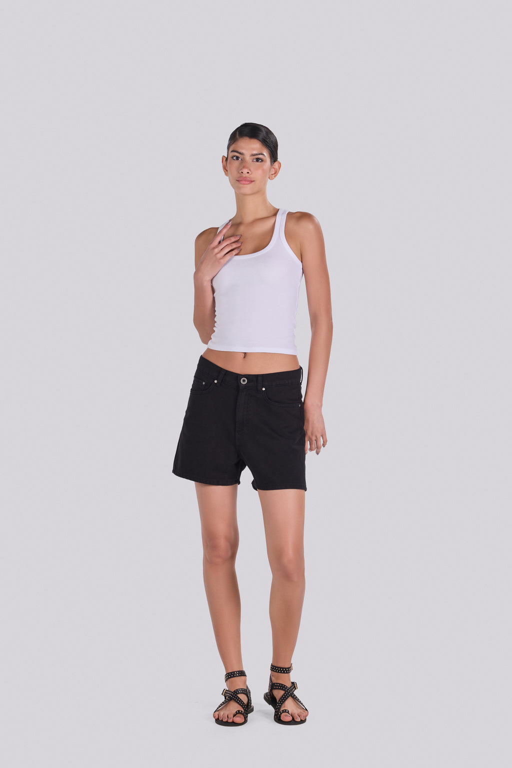KIM DENIM SHORT BLACK