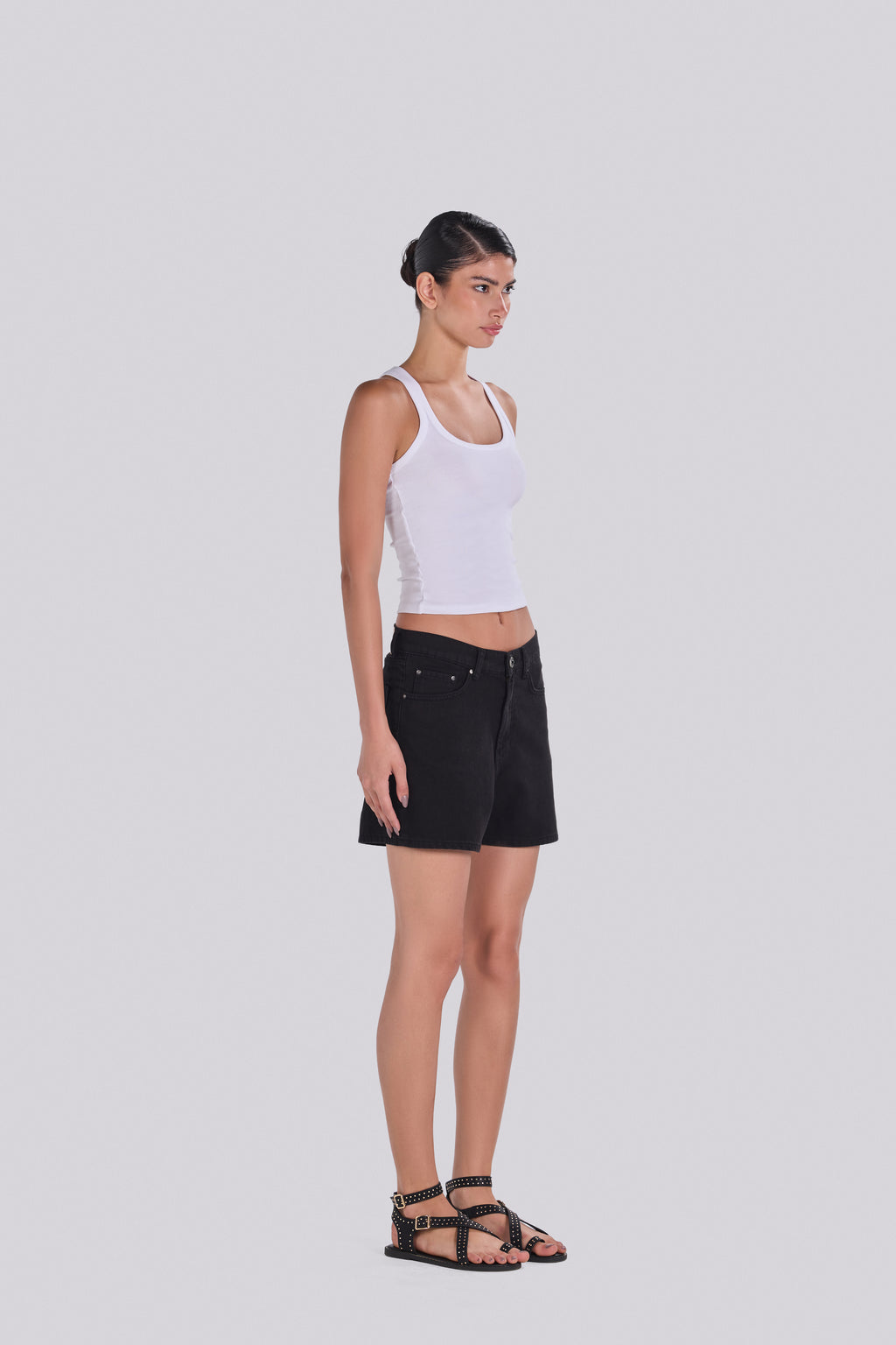 KIM DENIM SHORT BLACK