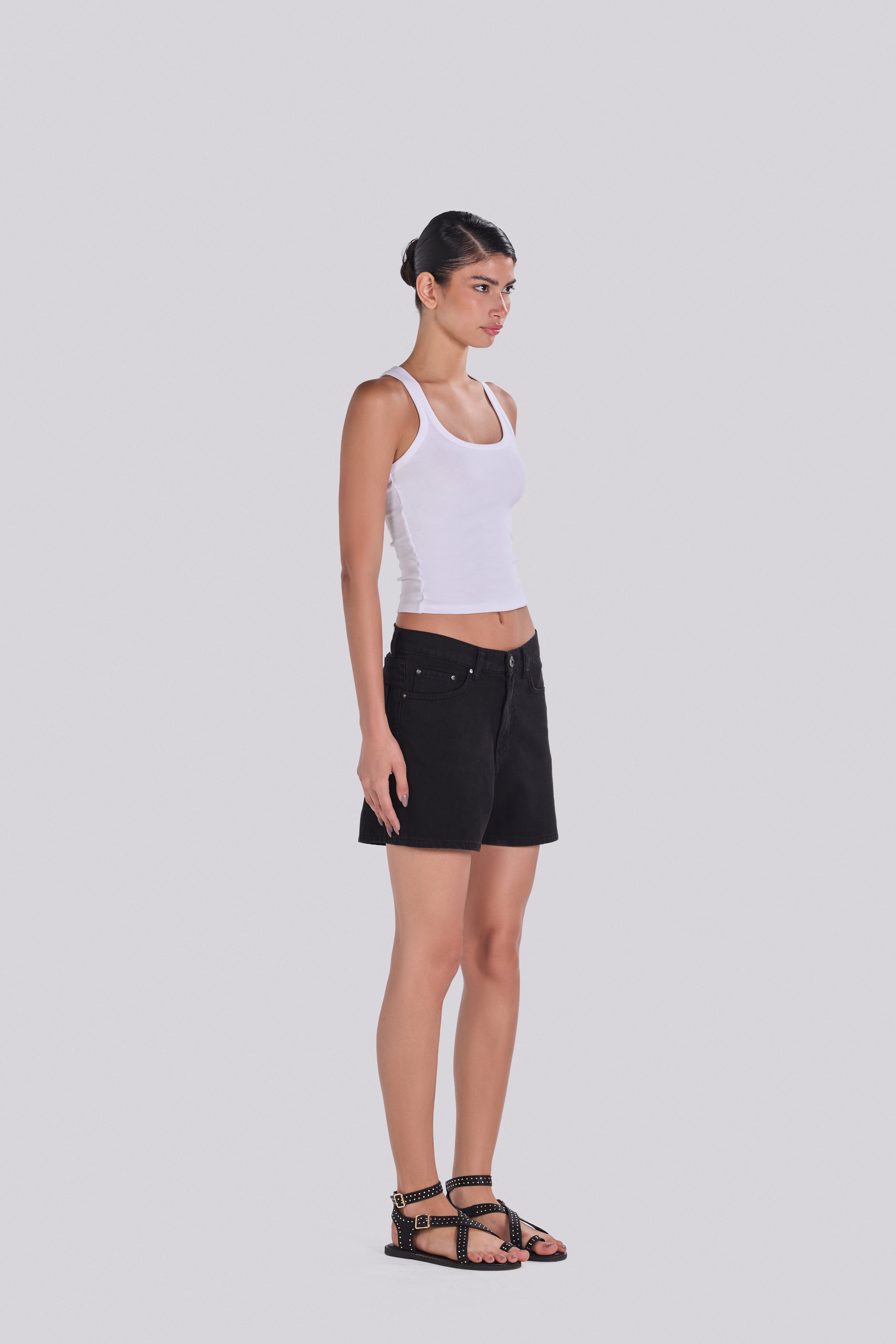 KIM DENIM SHORT BLACK