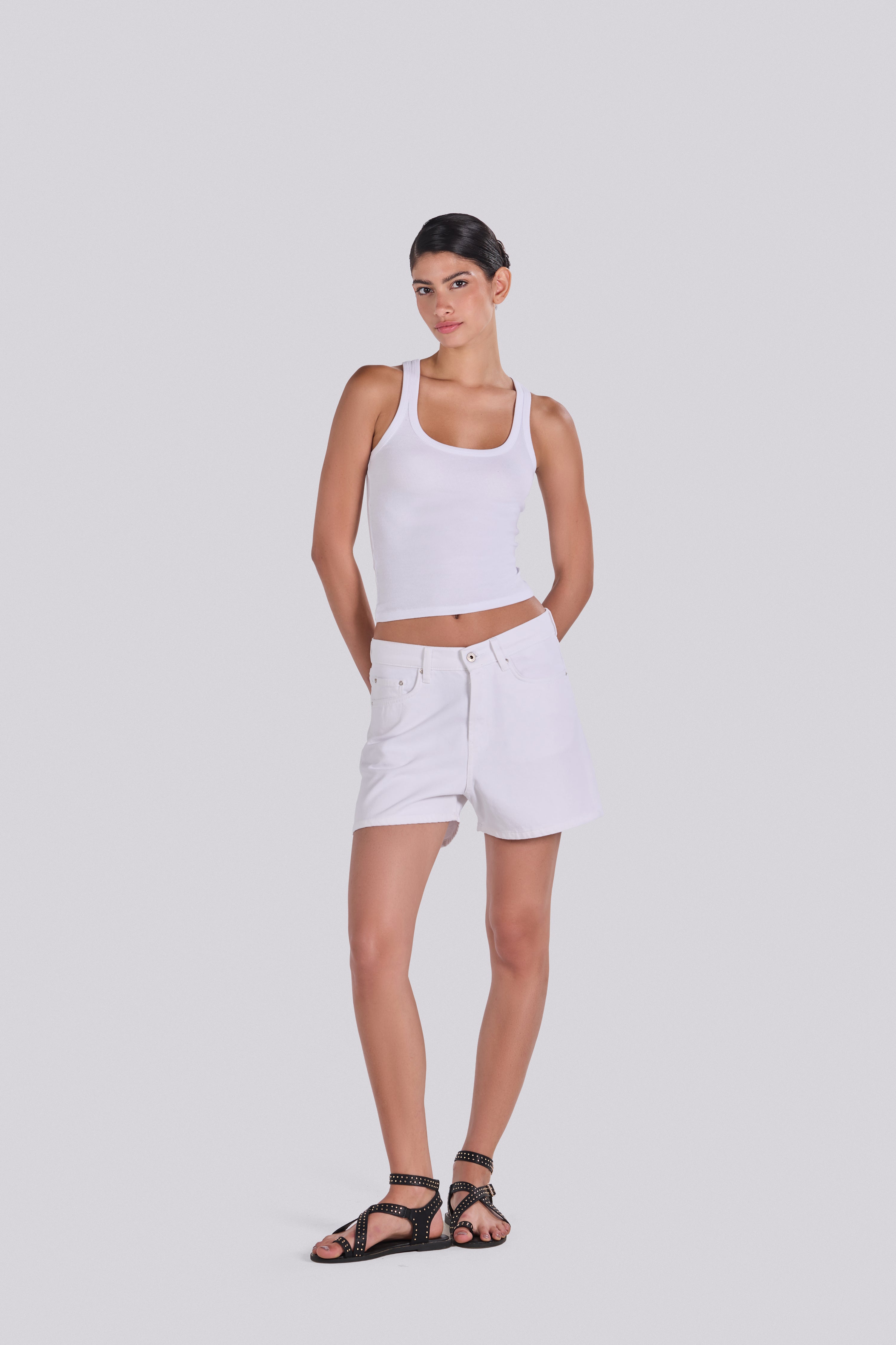KIM DENIM SHORT WHITE