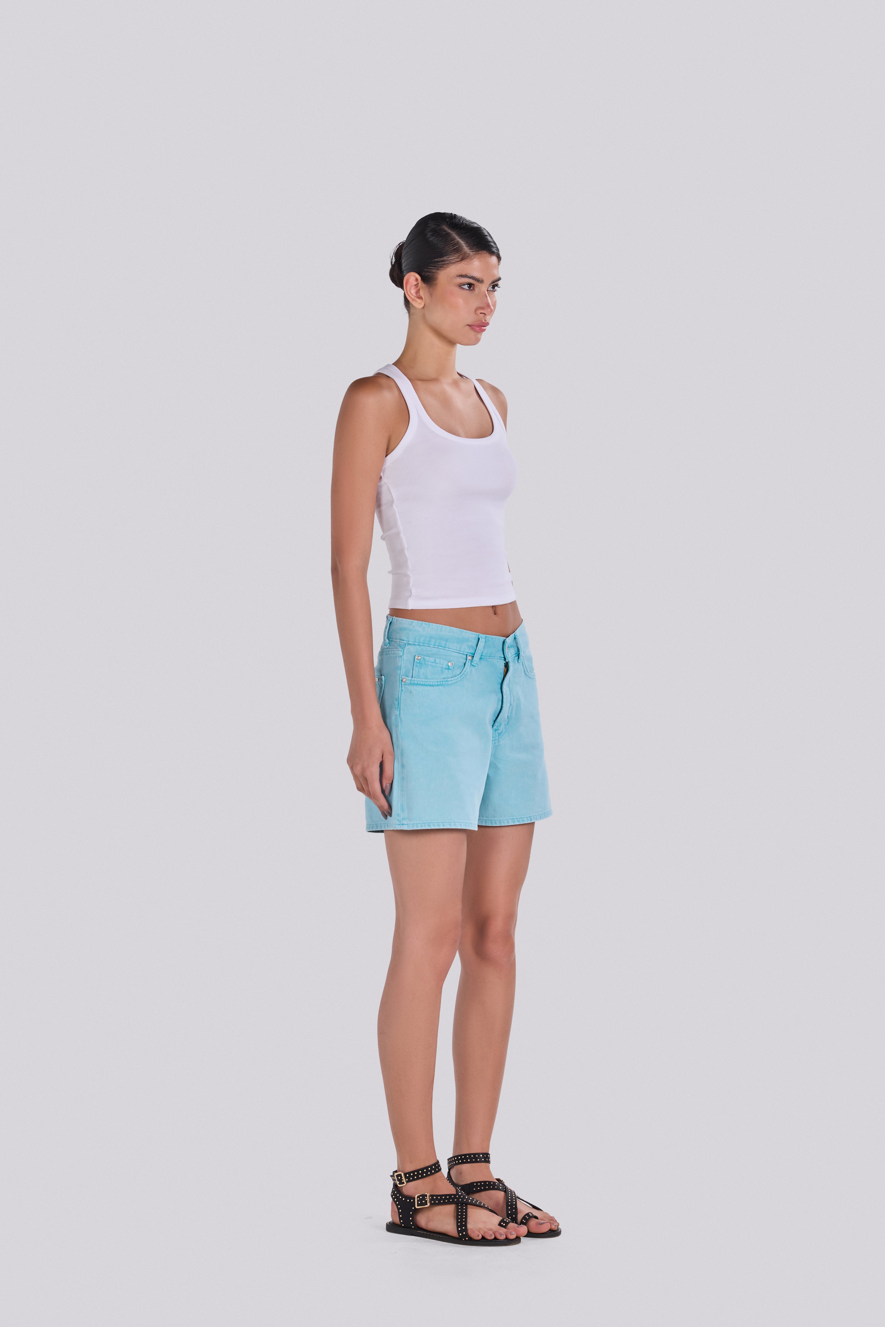 KIM DENIM SHORT TURQUOISE
