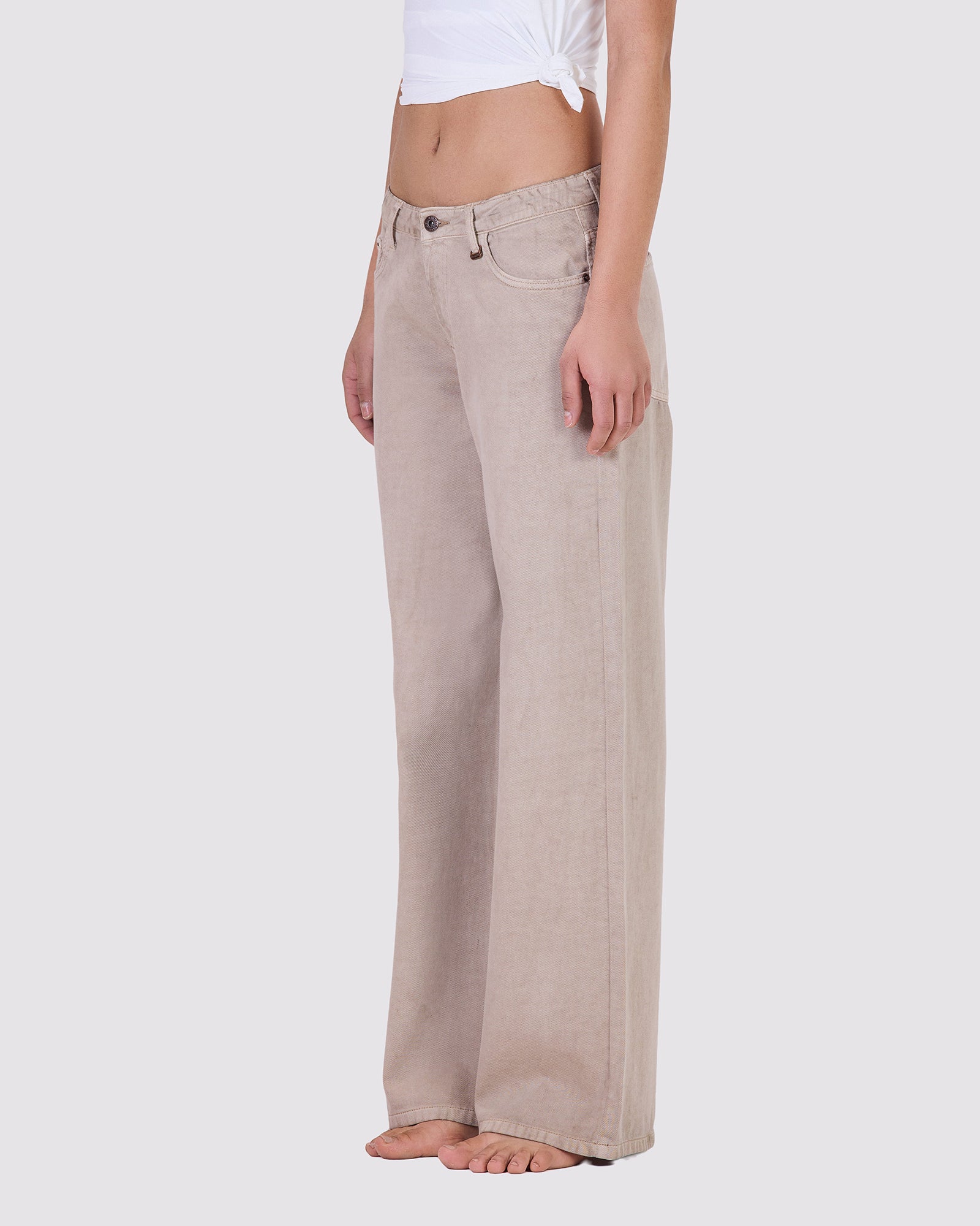 LUCIA - LOOSE DENIM - MID RISE - BAGGY FIT BEIGE