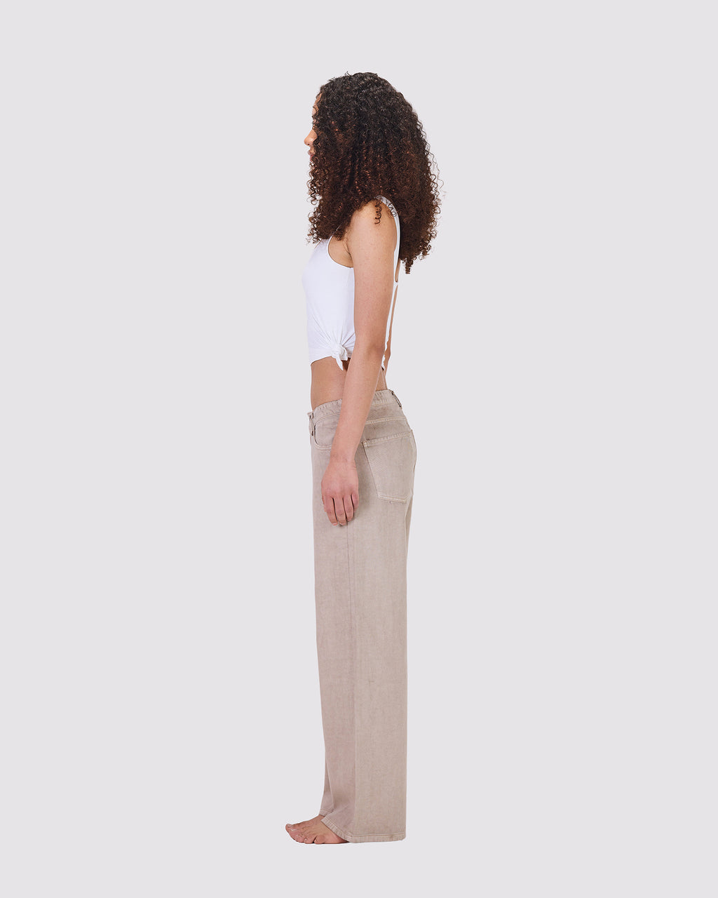 LUCIA - LOOSE DENIM - MID RISE - BAGGY FIT BEIGE