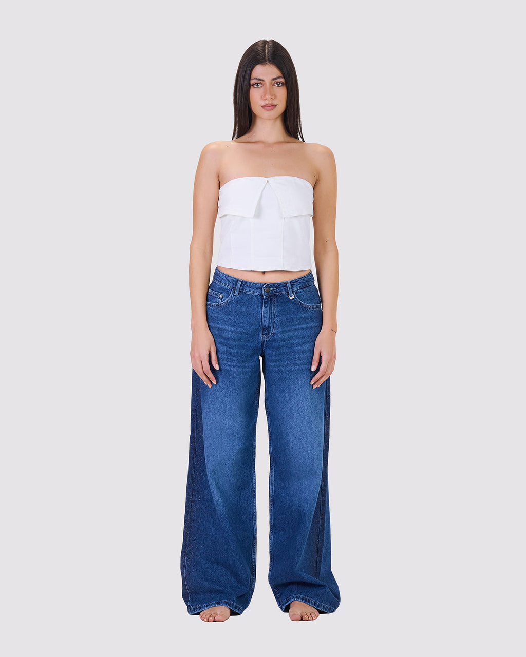 EVA - EXTRA LOOSE DENIM - LOW RISE - BAGGY FIT Glitter D1