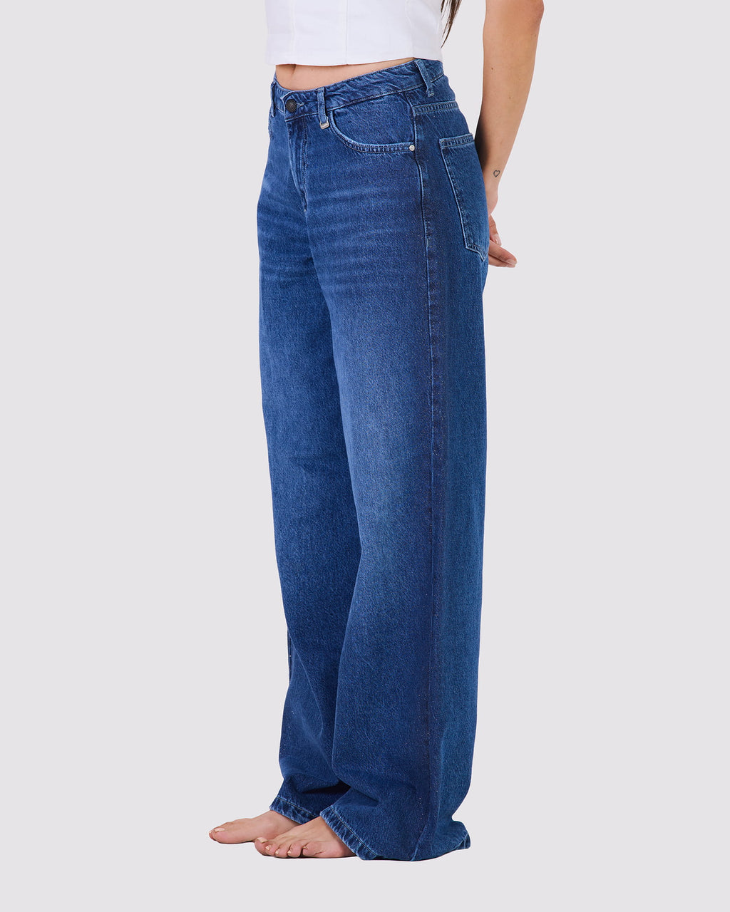 EVA - EXTRA LOOSE DENIM - LOW RISE - BAGGY FIT Glitter D1