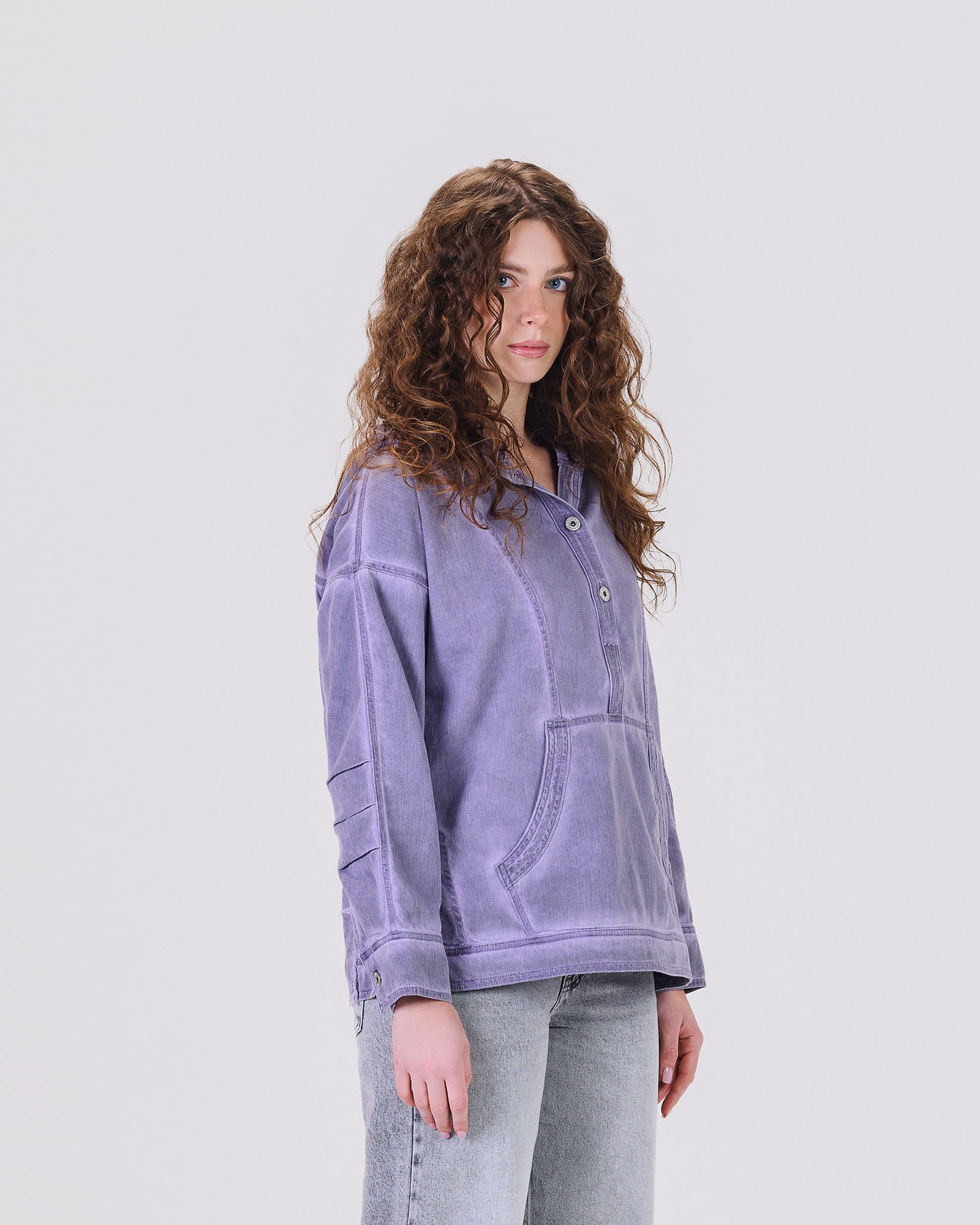 SIA HOODIE DENIM LOOK PURPLE