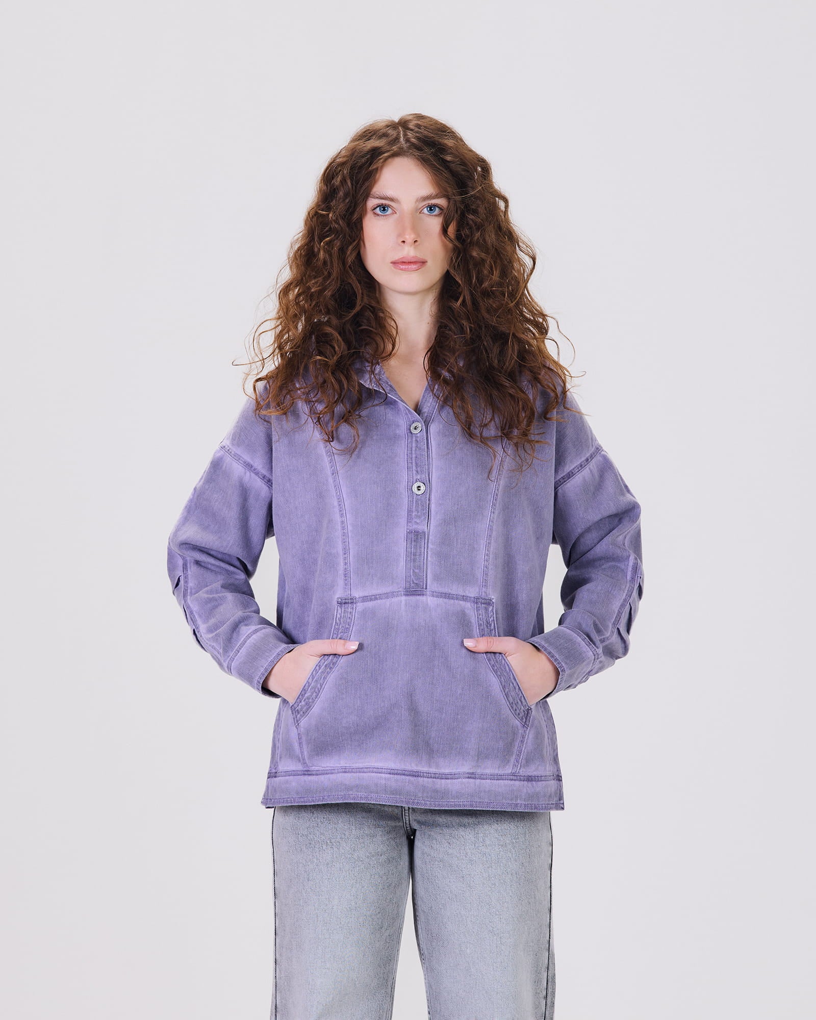 SIA HOODIE DENIM LOOK PURPLE