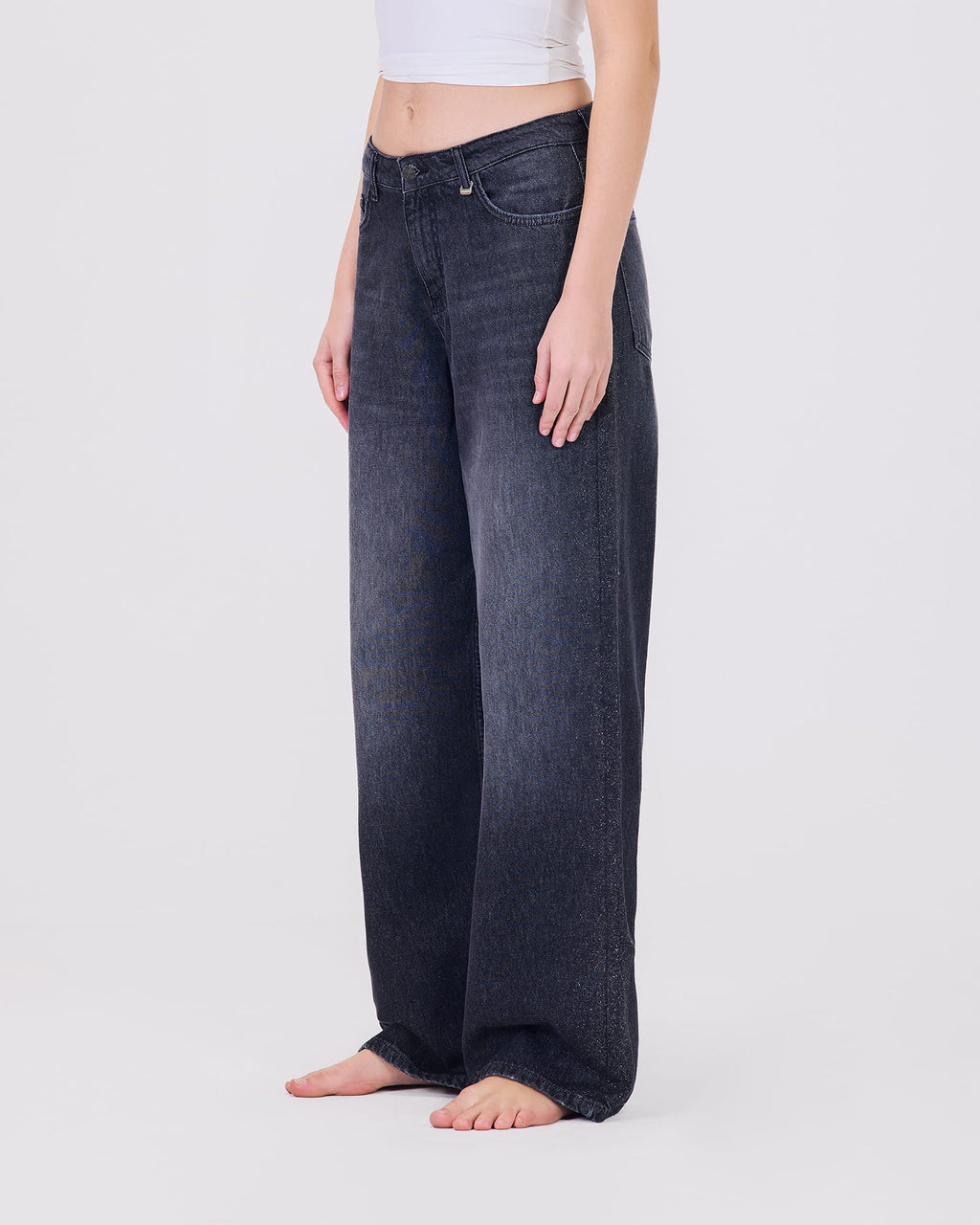 EVA - EXTRA LOOSE DENIM - LOW RISE - BAGGY FIT Glitter DBL