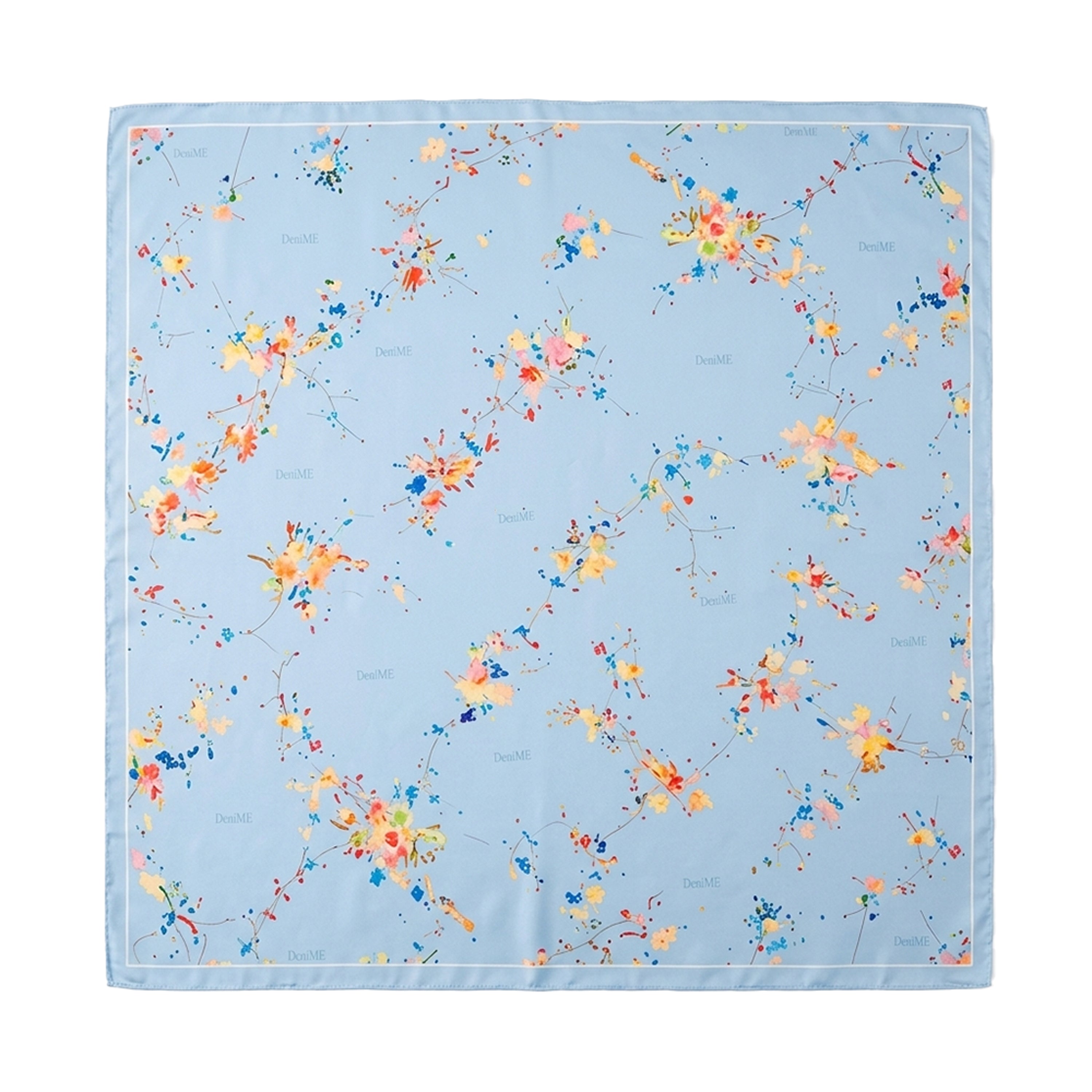 FLORAL SCARF BABY BLUE