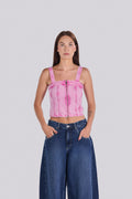 VERA DENIM TOP ROSE