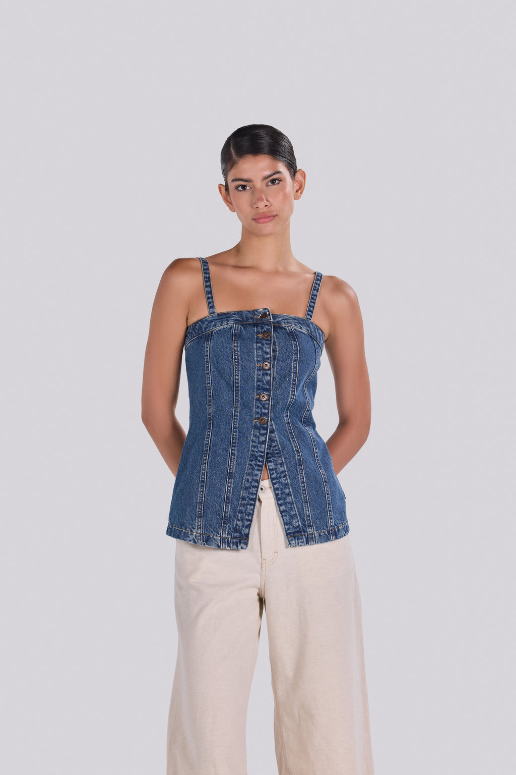 ELENA CORSET DENIM TOP ODBE