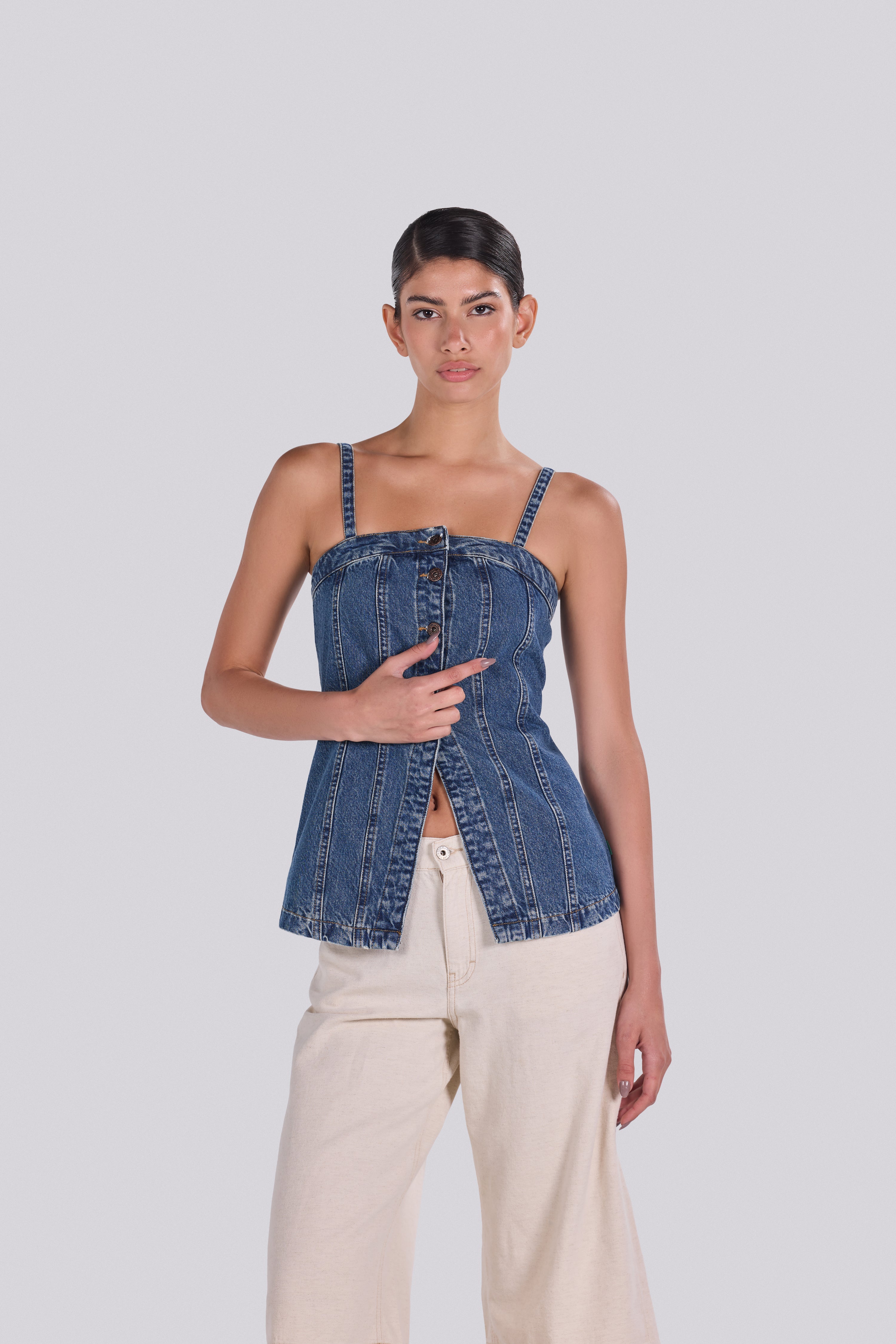 ELENA CORSET DENIM TOP ODBE