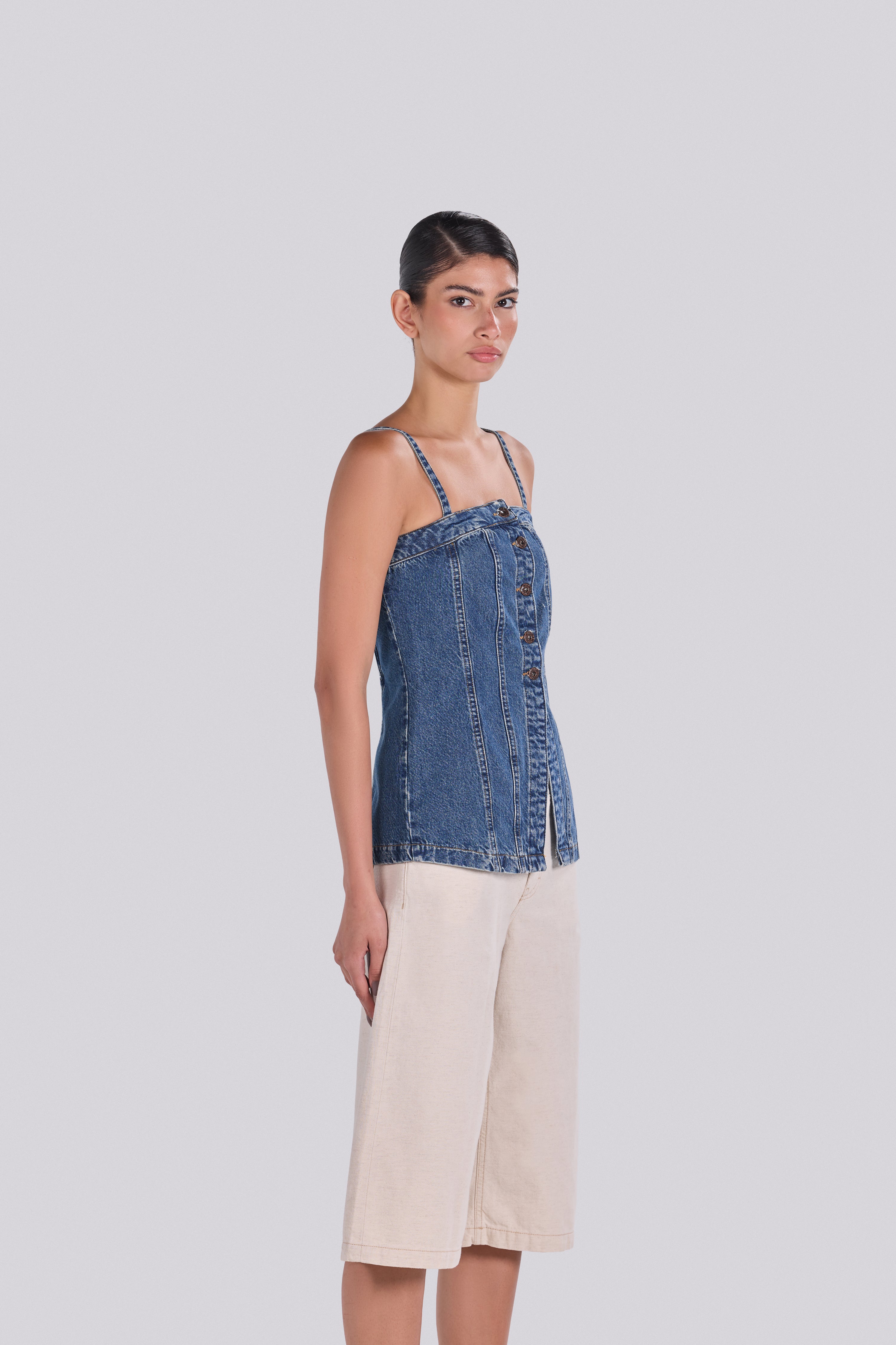 ELENA CORSET DENIM TOP ODBE