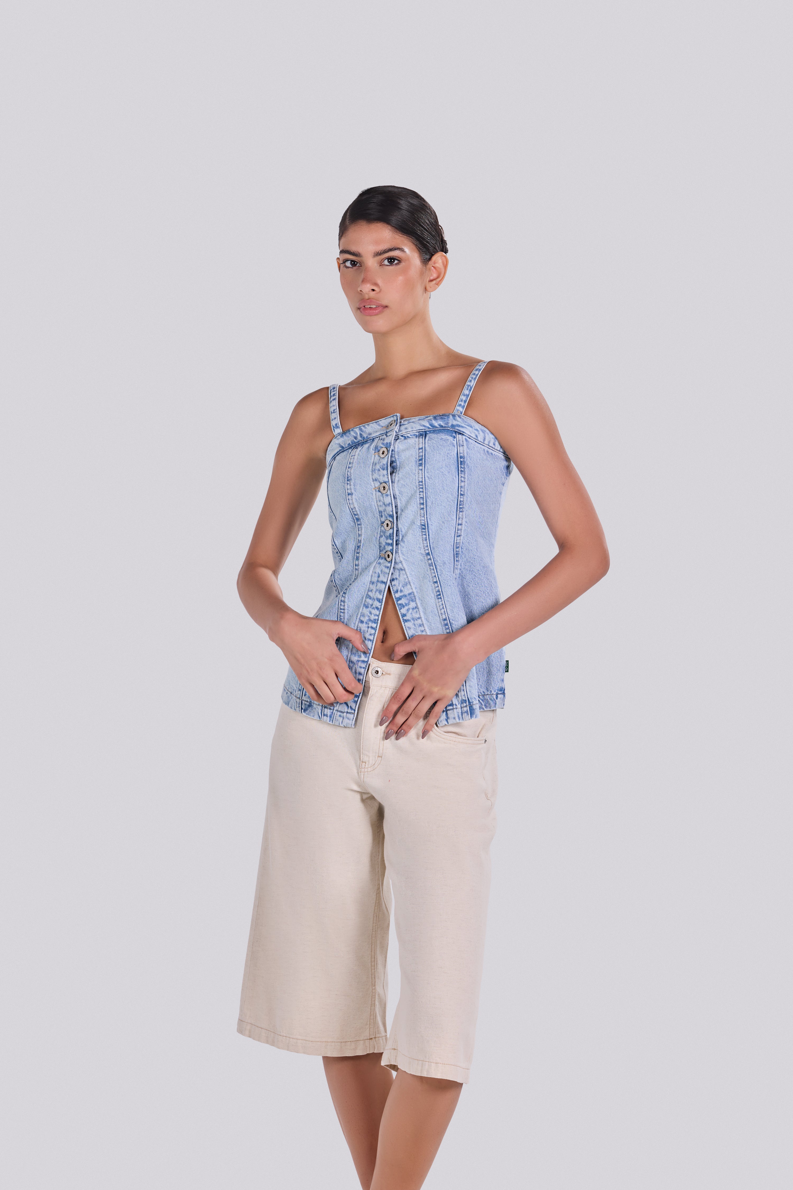 ELENA CORSET DENIM TOP D3