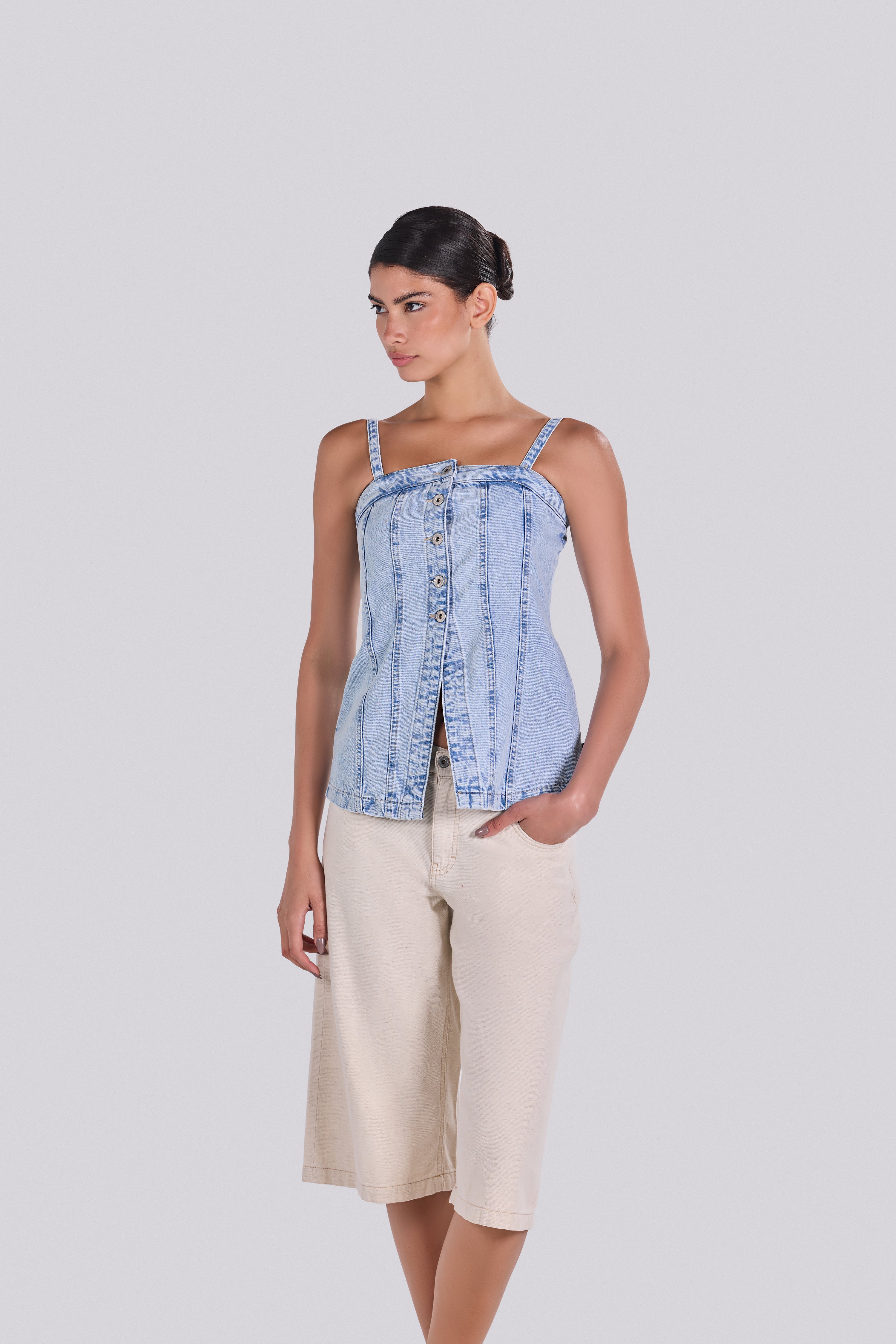 ELENA CORSET DENIM TOP D3