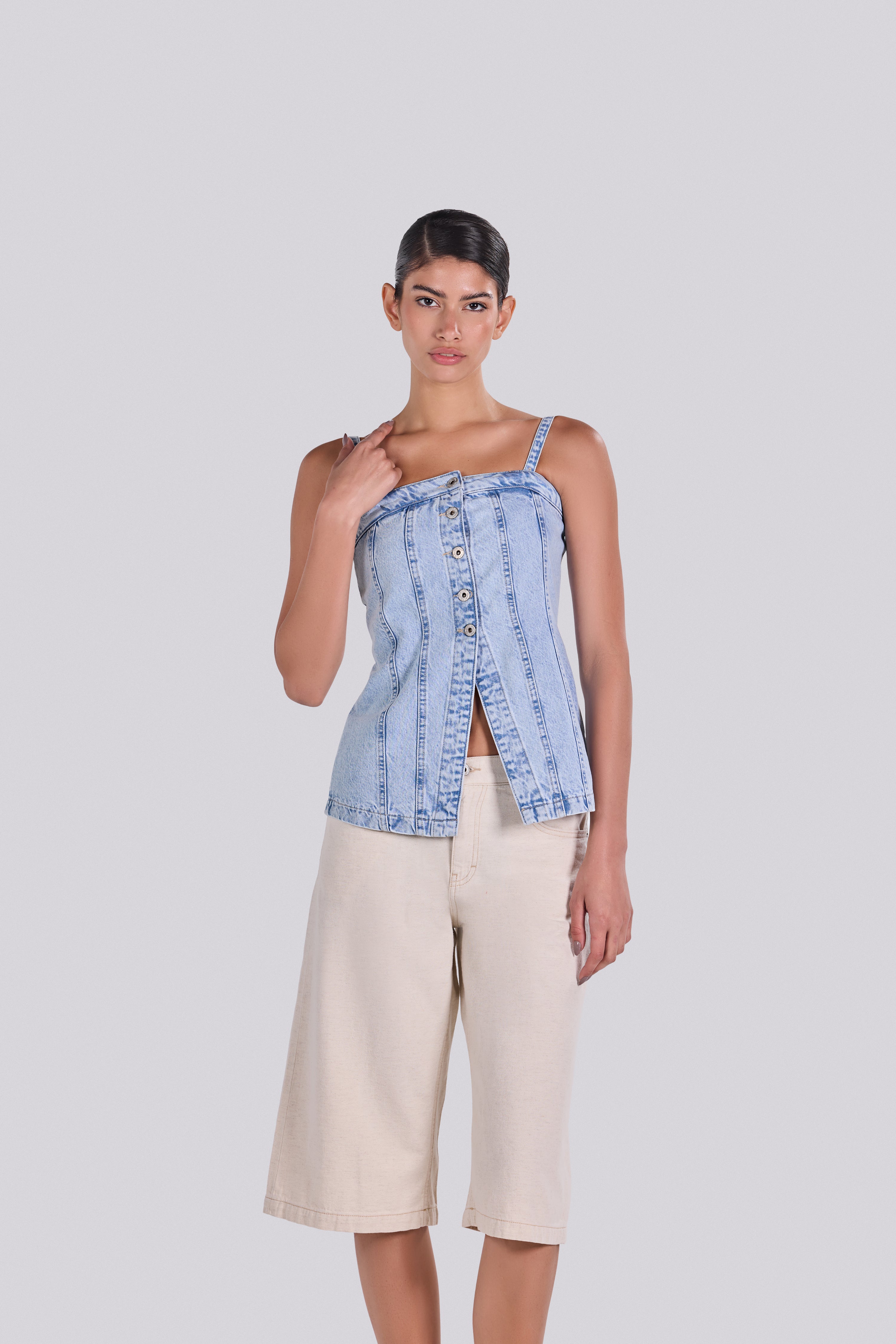 ELENA CORSET DENIM TOP D3