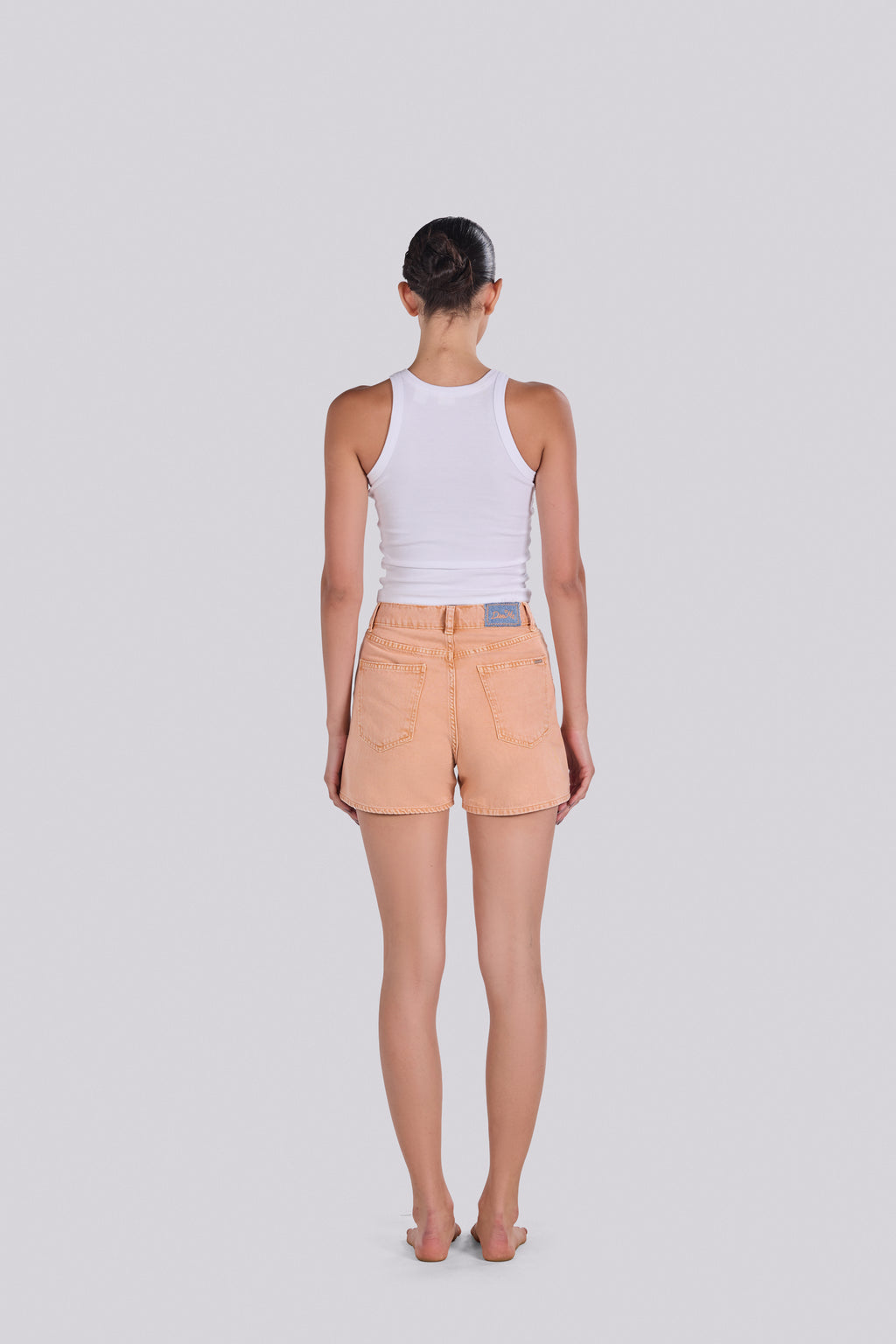 KIM DENIM SHORT PEACH