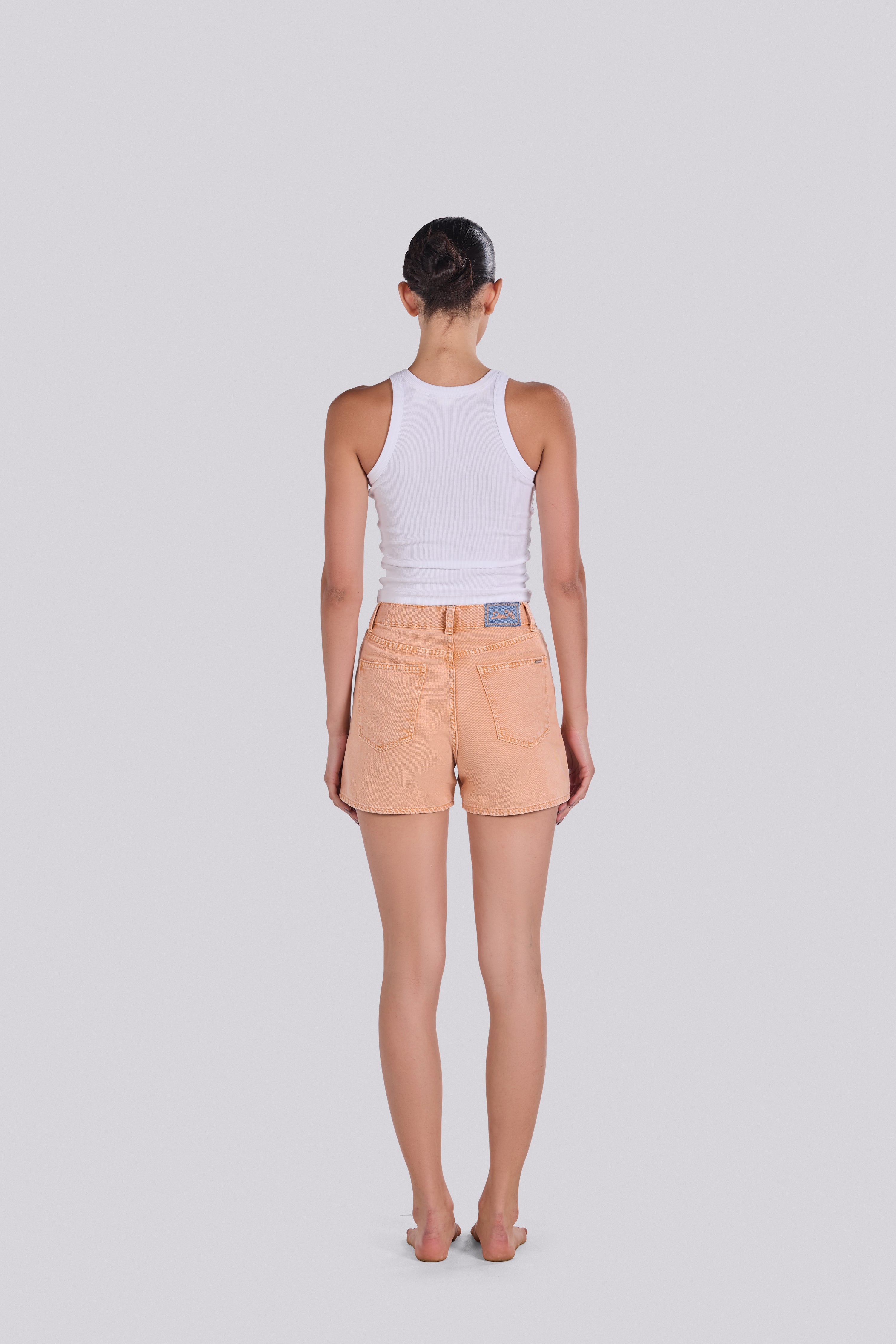 KIM DENIM SHORT PEACH