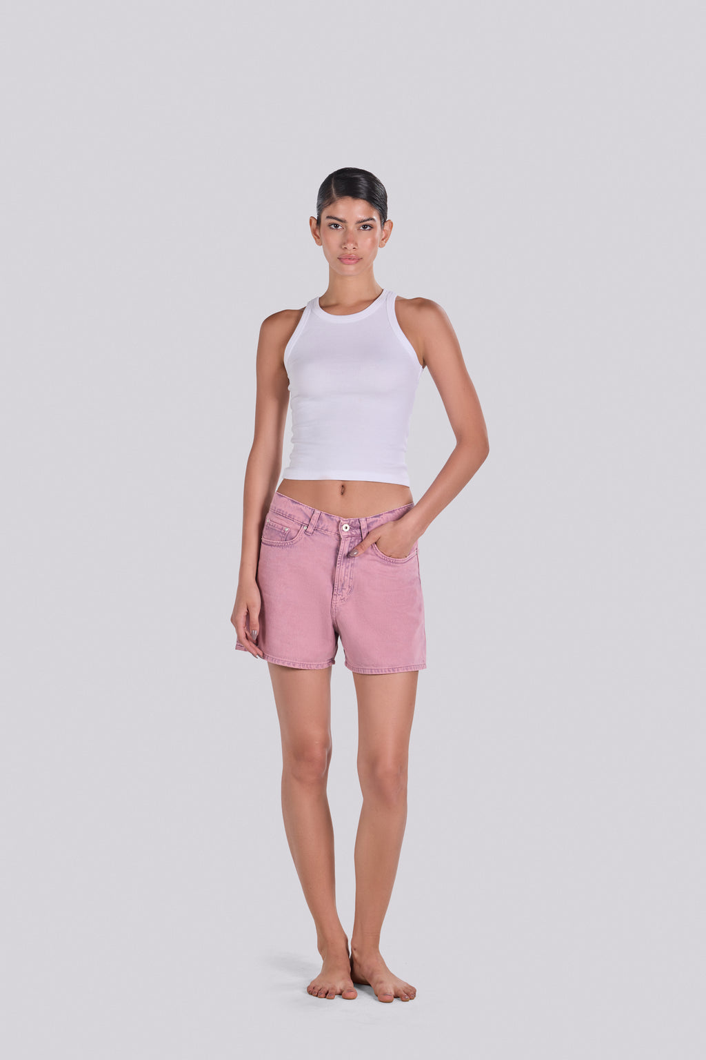 KIM DENIM SHORT LIGHT PURPLE