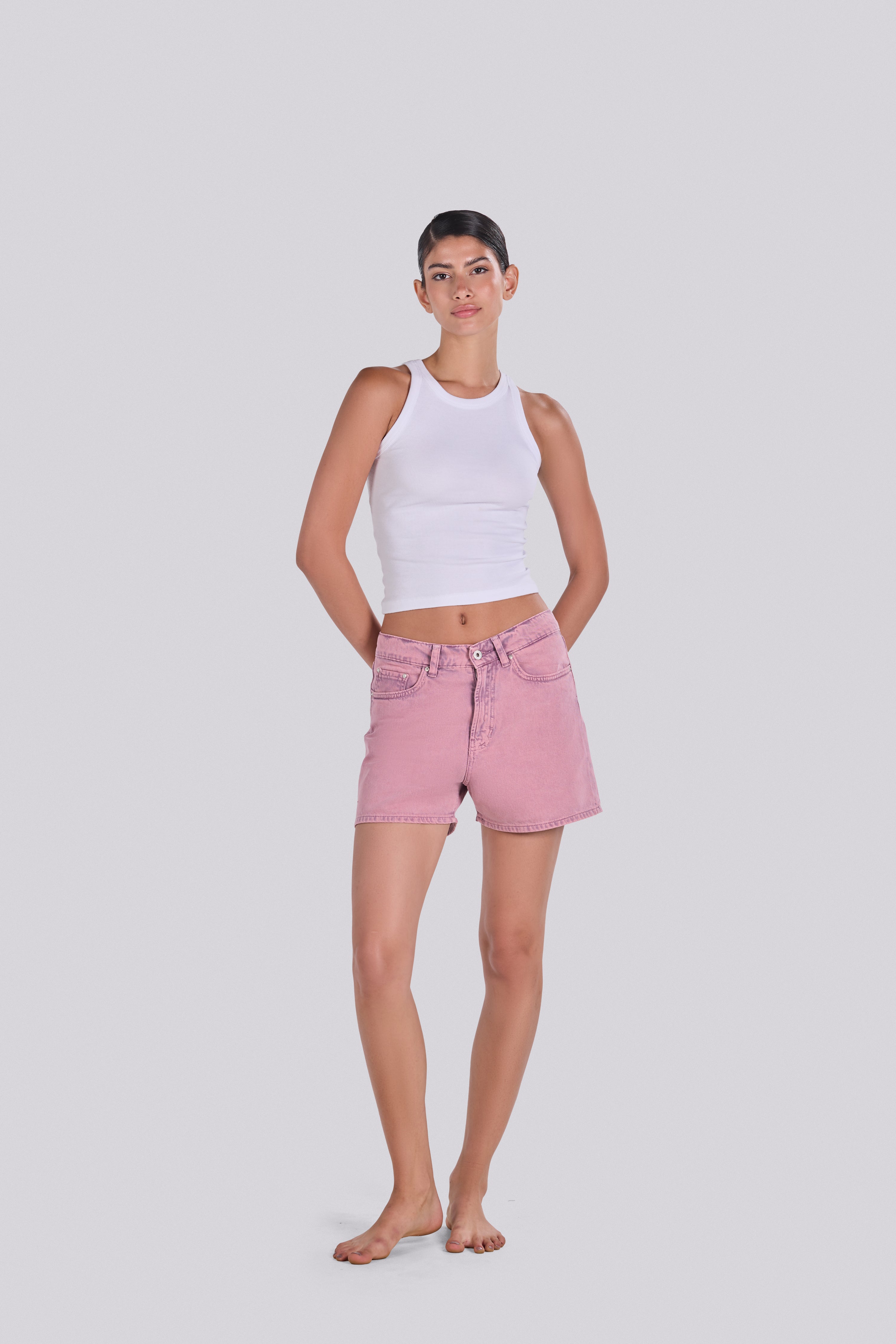 KIM DENIM SHORT LIGHT PURPLE