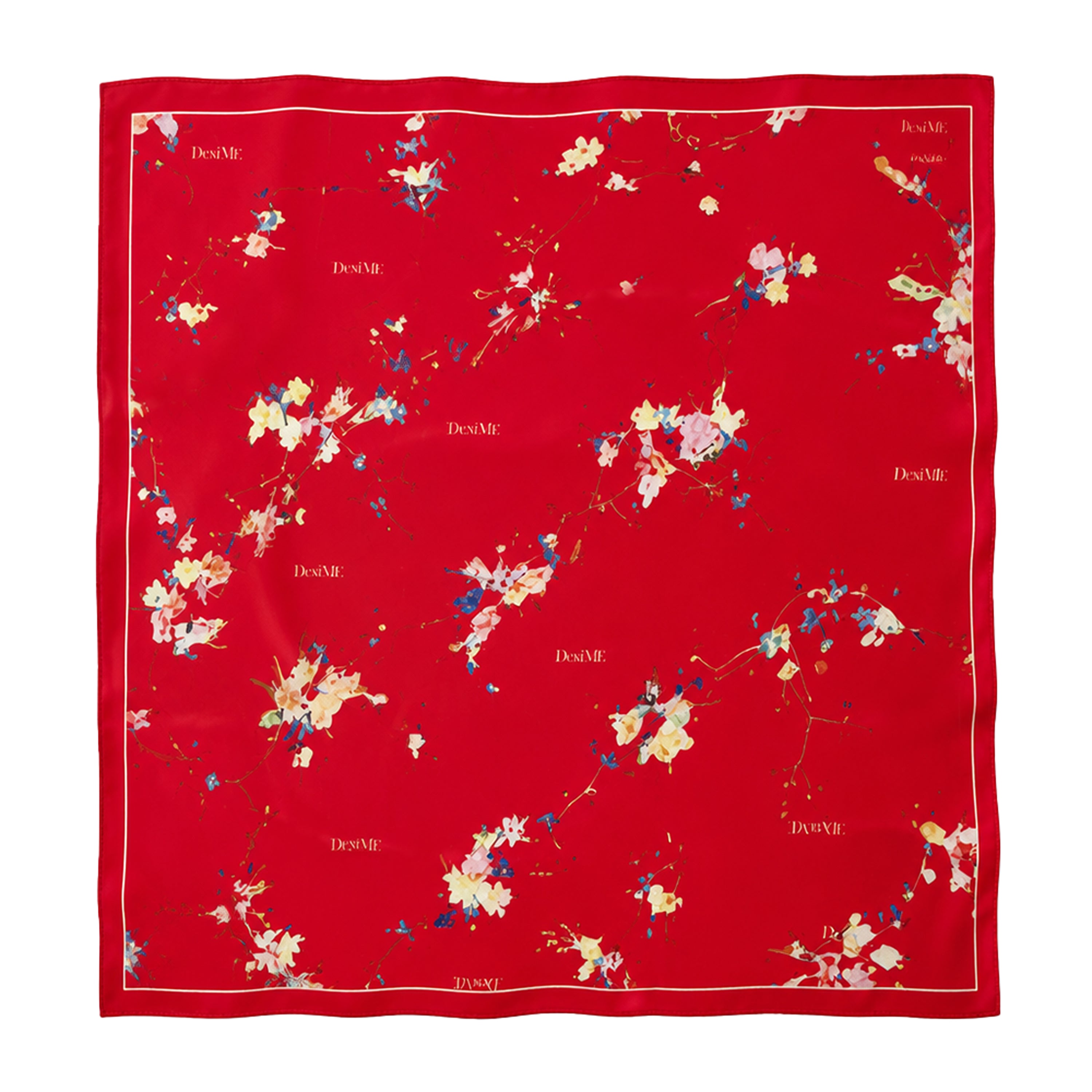FLORAL SCARF RED
