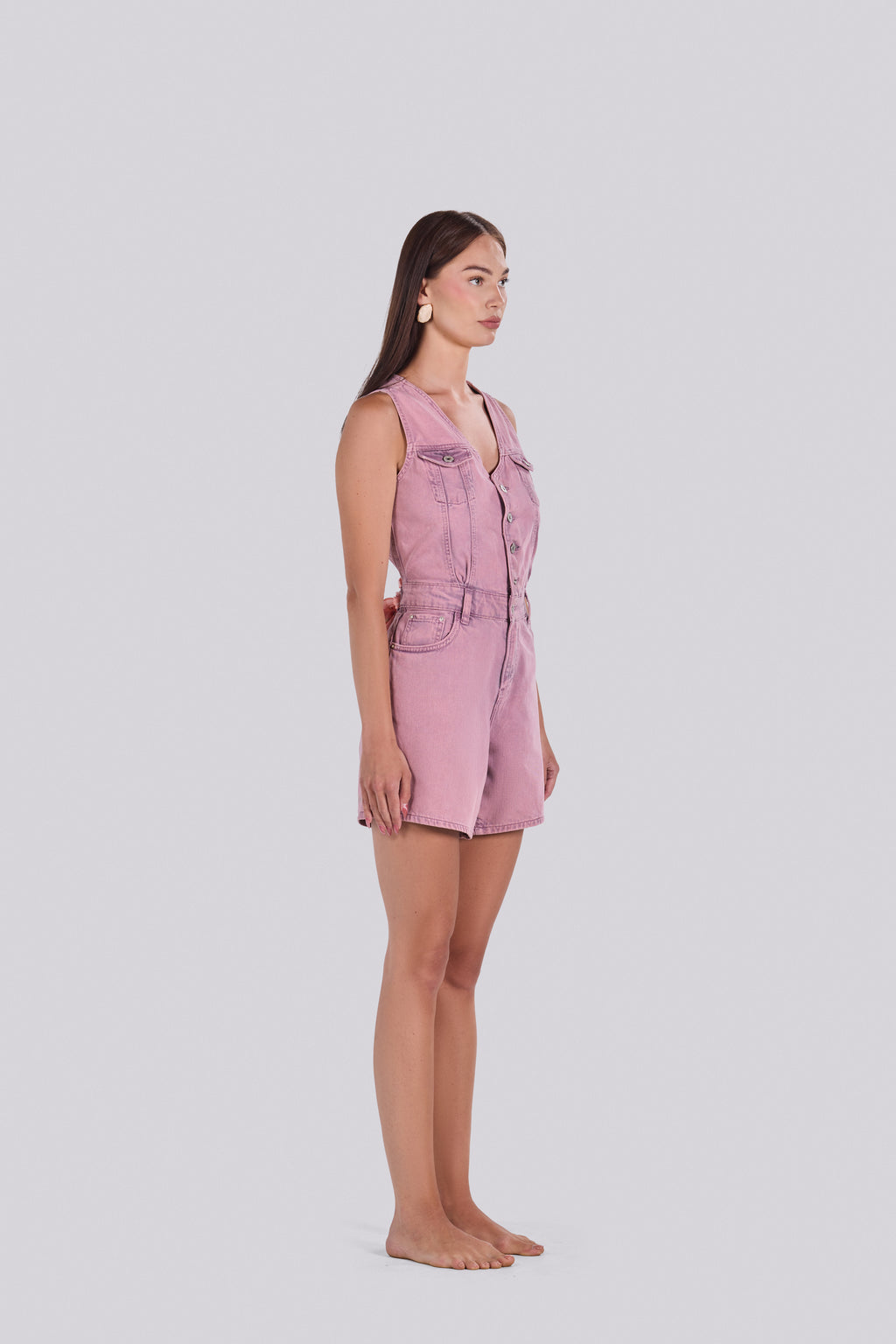 BARI DENIM ROMPER PURPLE