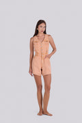BARI DENIM ROMPER PEACH
