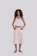 ANN DENIM JORTS SEND BEIGE