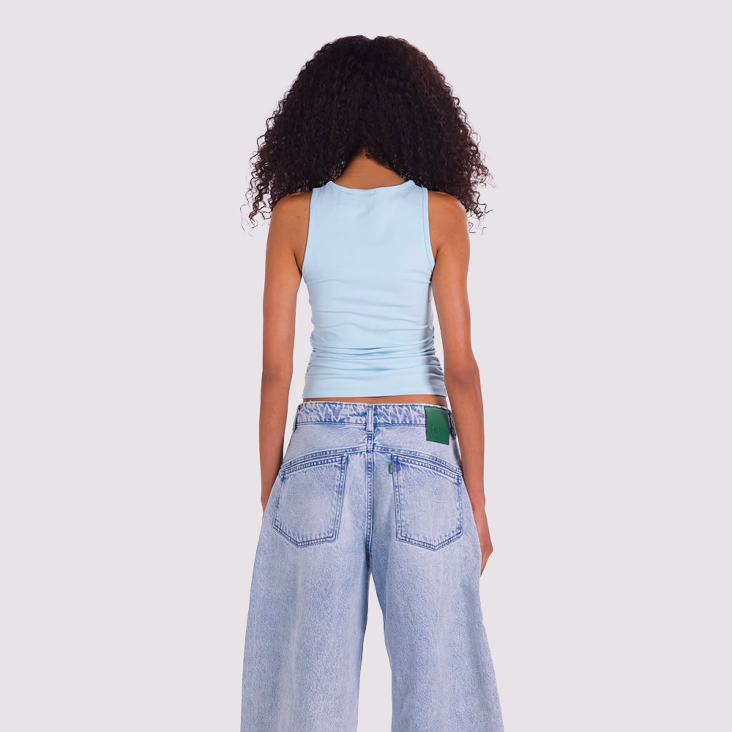 BASIC RUCHED TOP Baby Blue